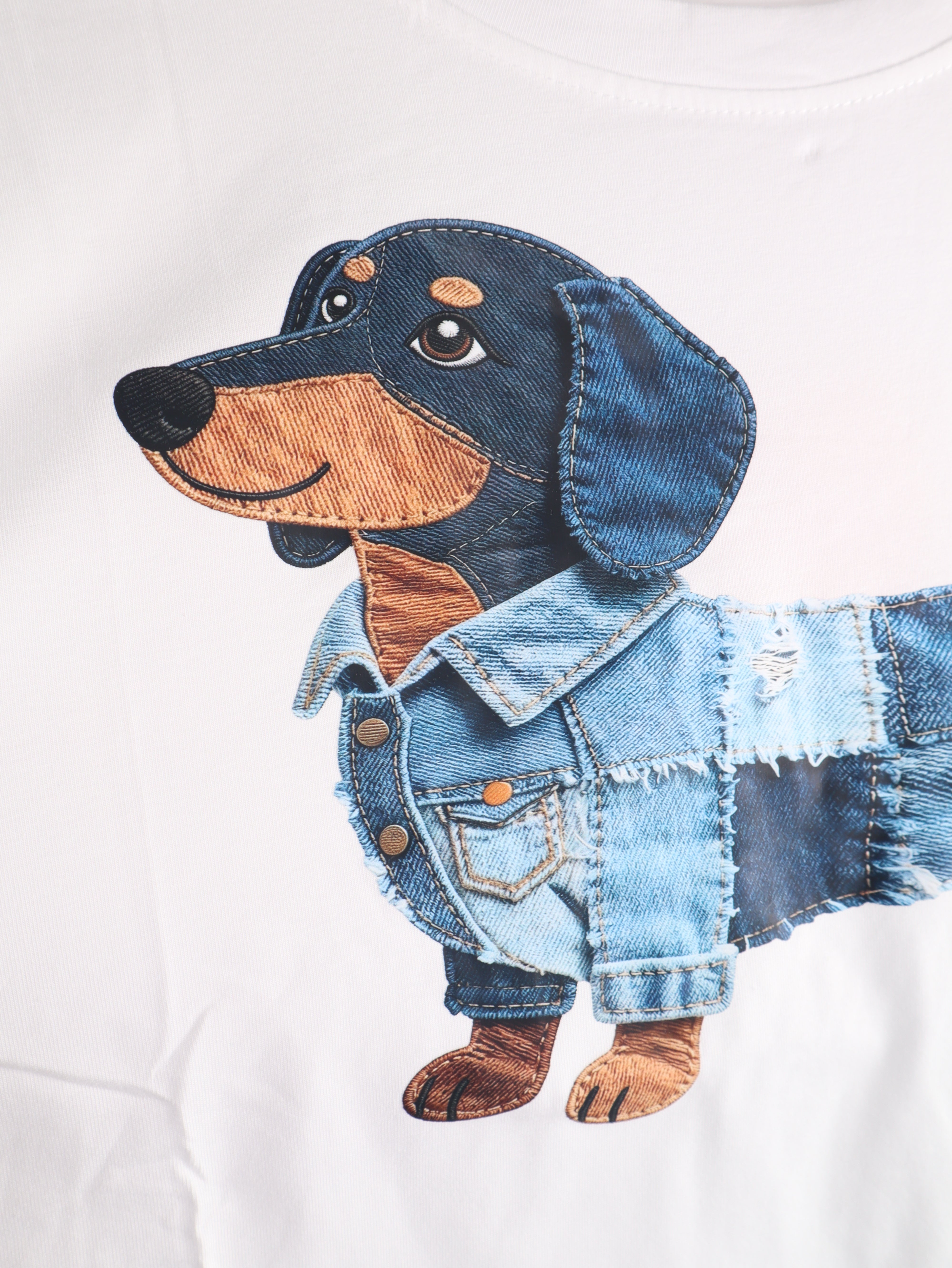 T-Shirt Dackel „Denim Style“
