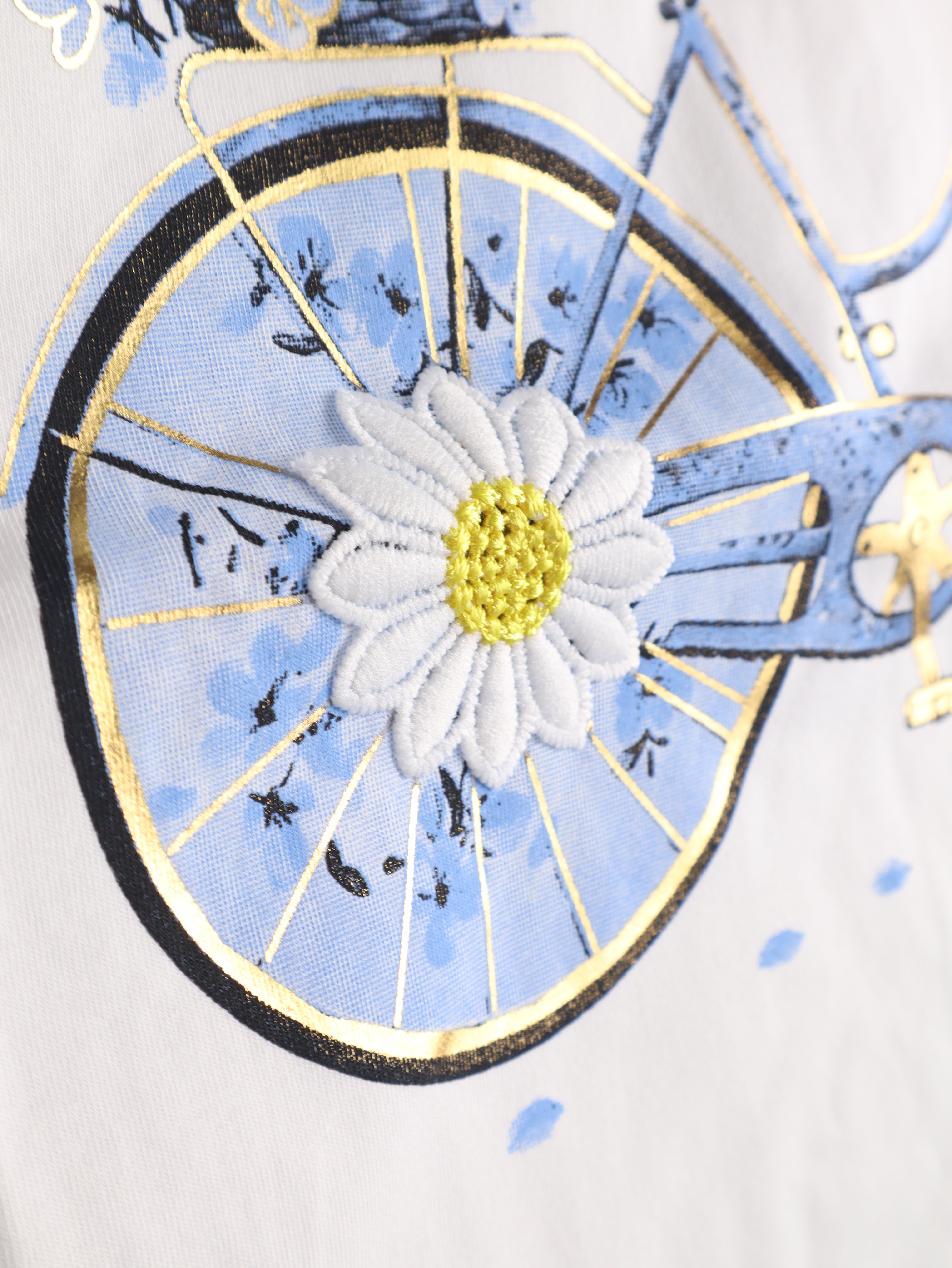 T-Shirt Fahrrad mit Blumen