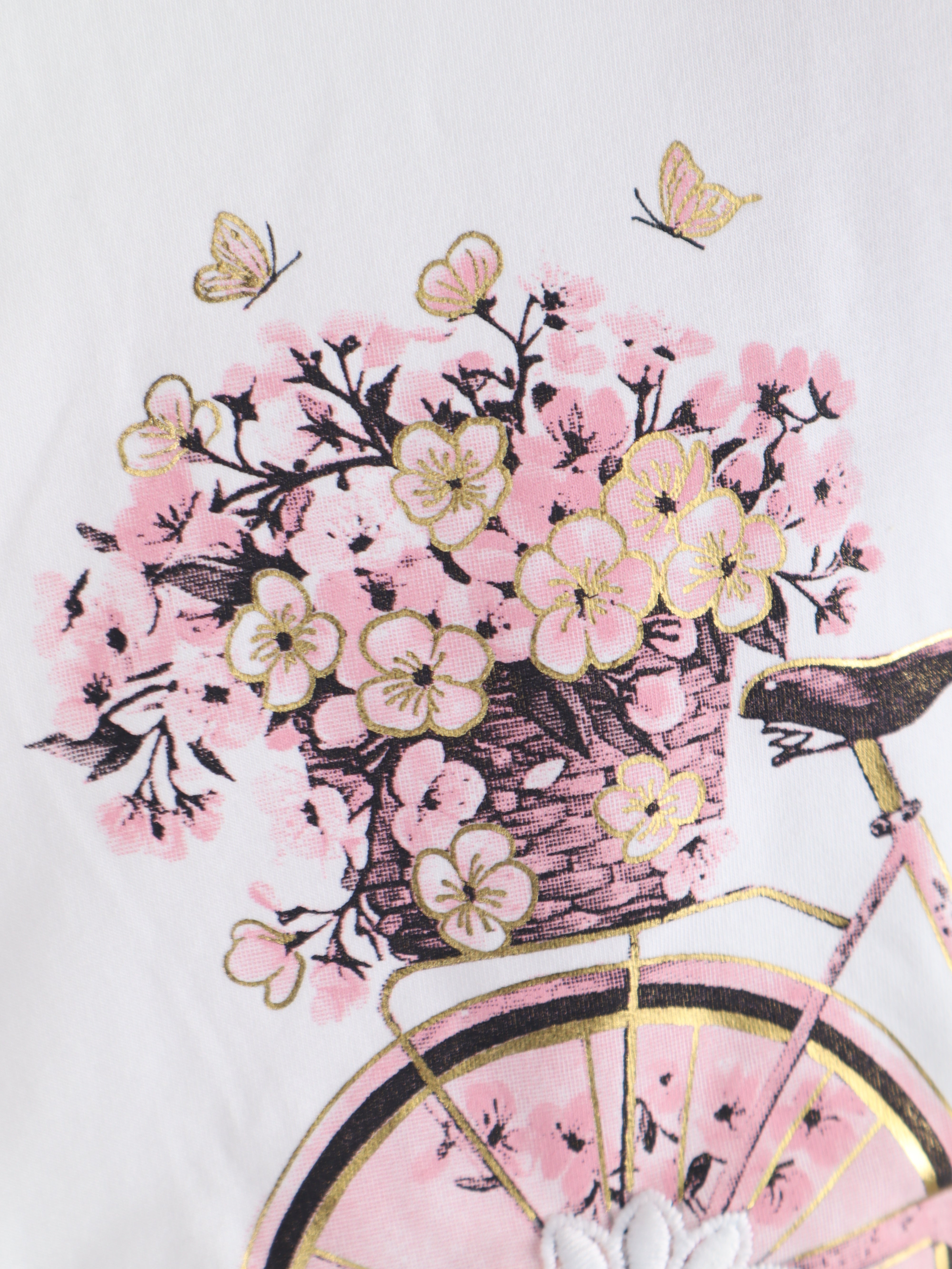 T-Shirt Fahrrad mit Blumen
