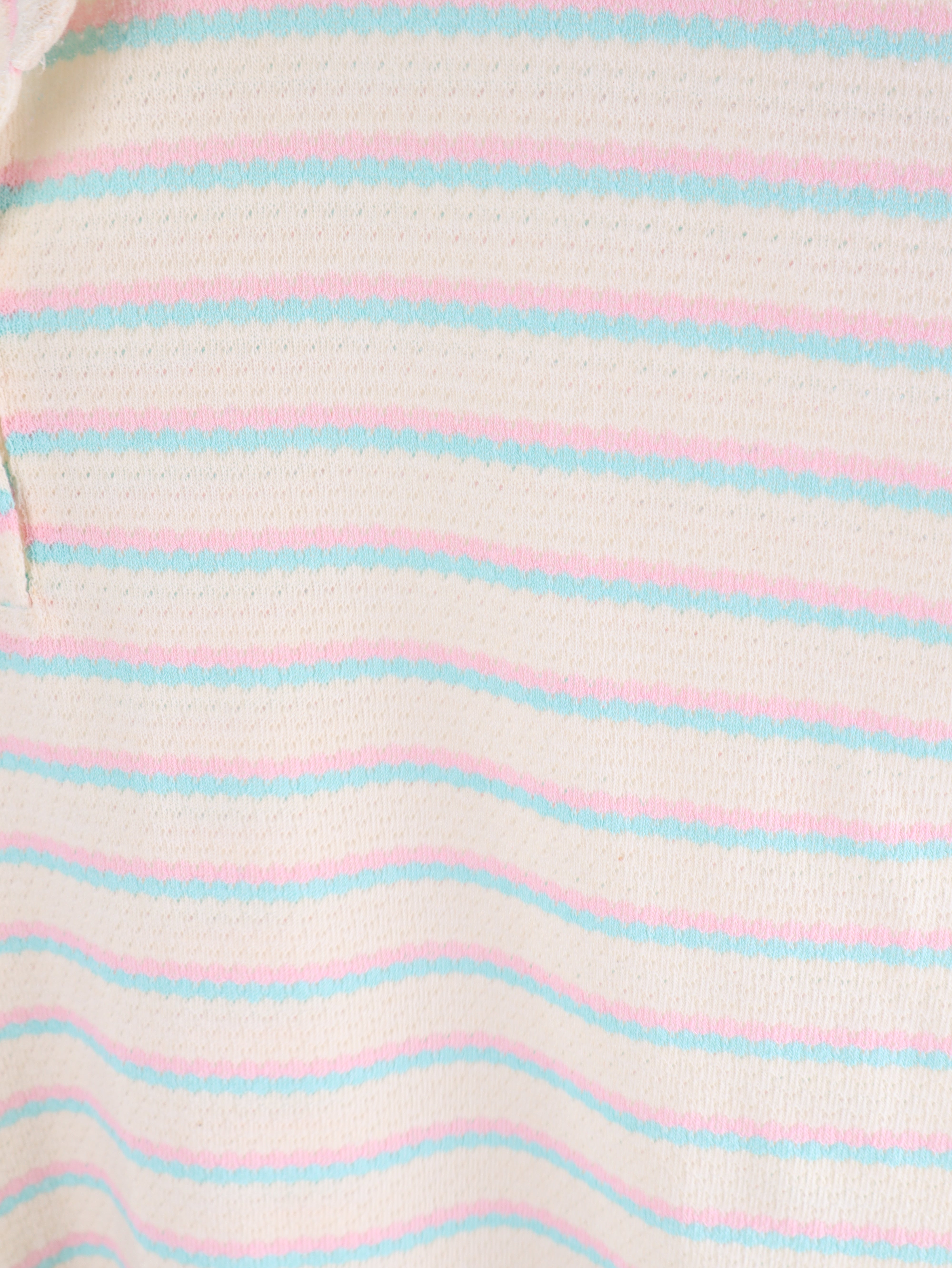 Oversize Strick-Poloshirt mit Pastell-Streifen