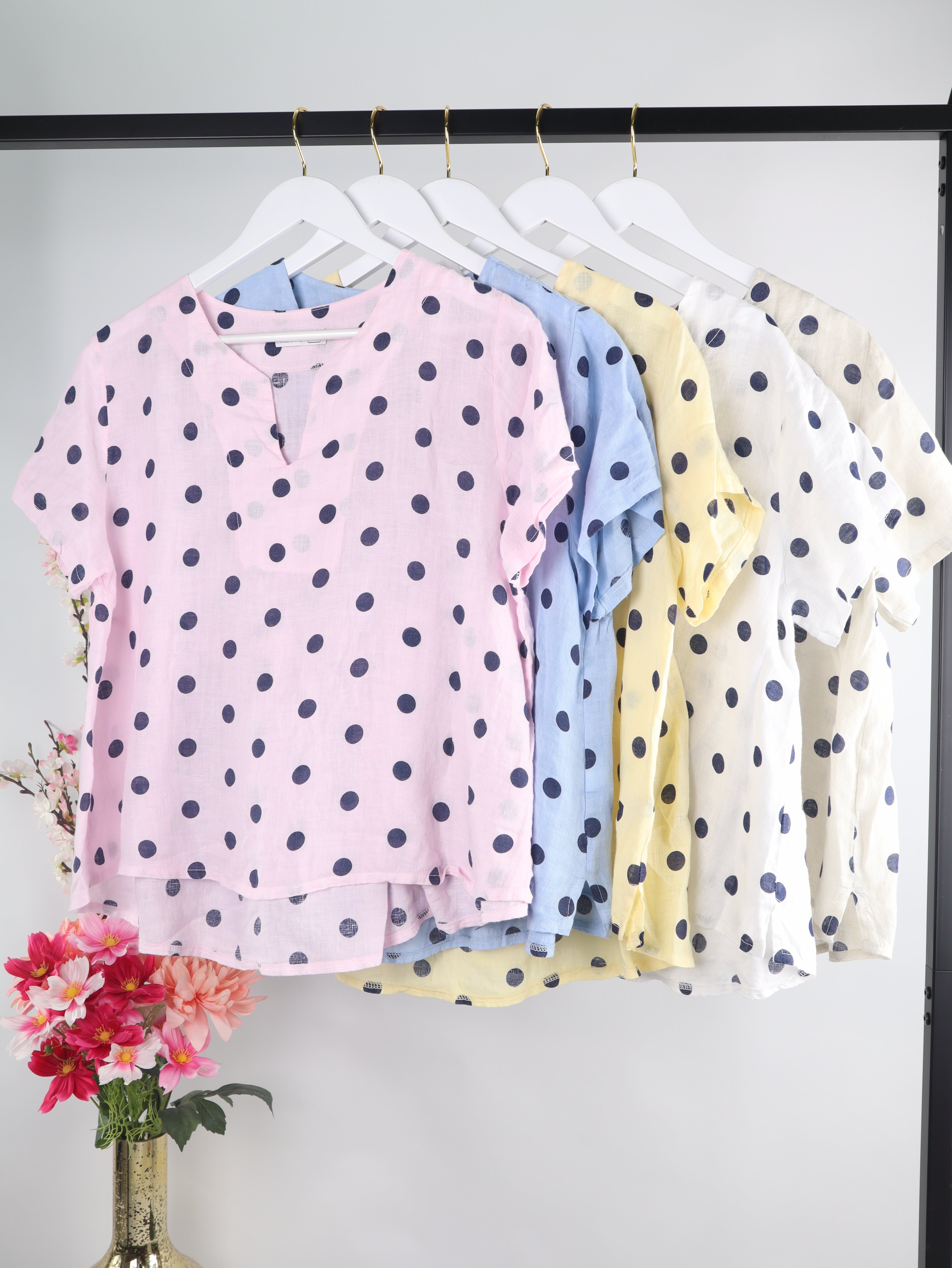 Leinen Bluse "Polka Dot"