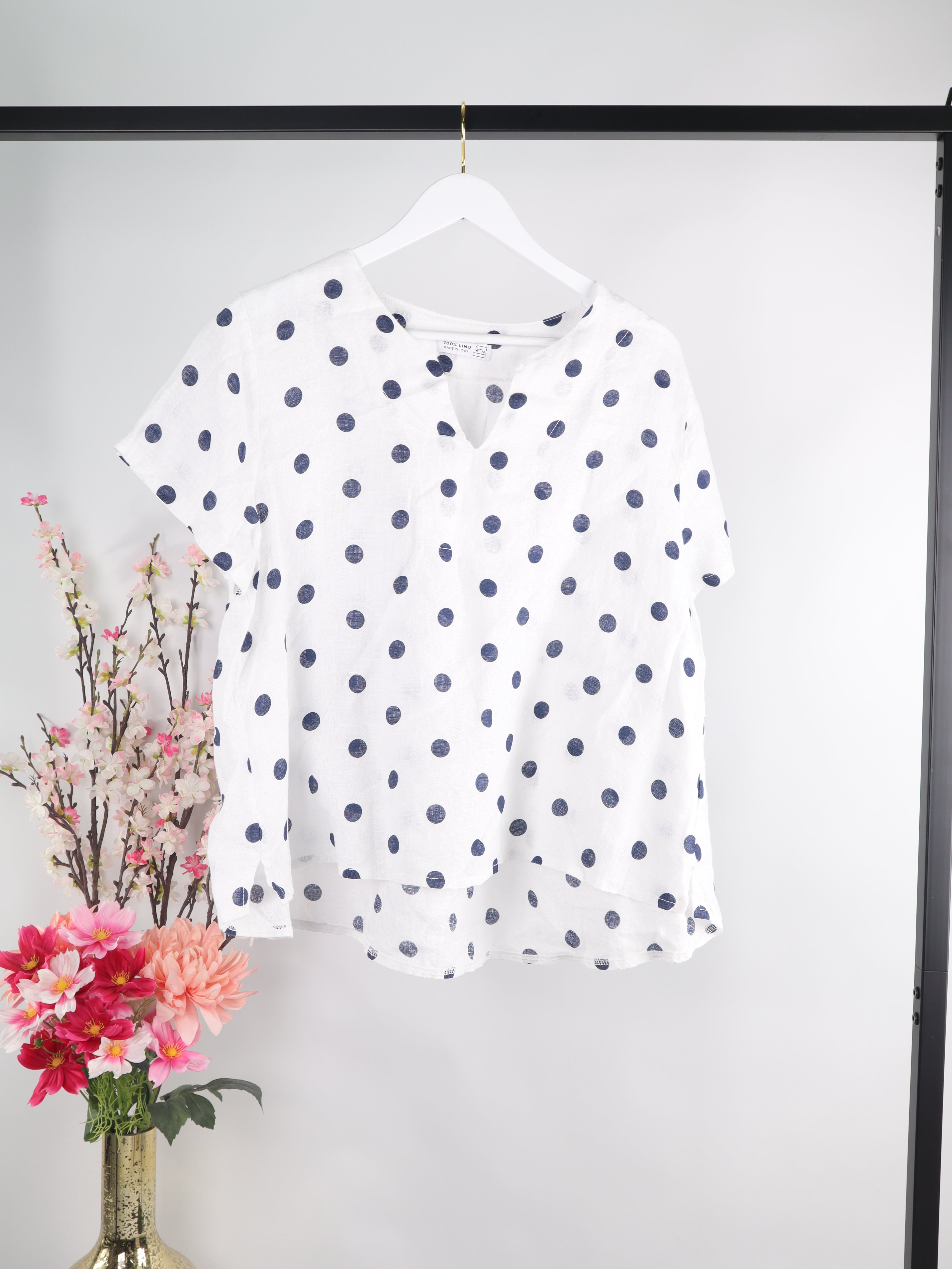 Leinen Bluse "Polka Dot"