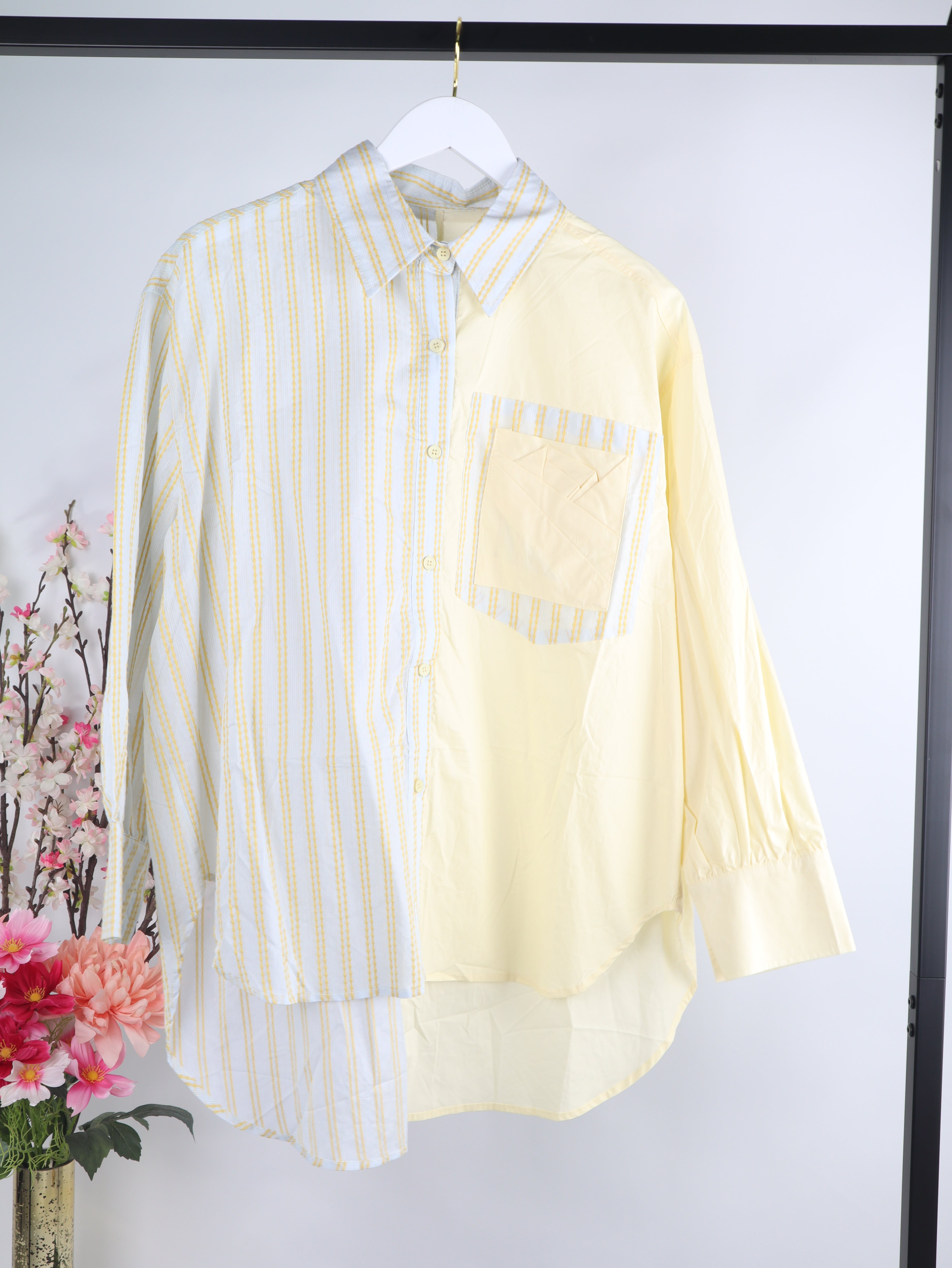 Oversize Bluse Two-Tone