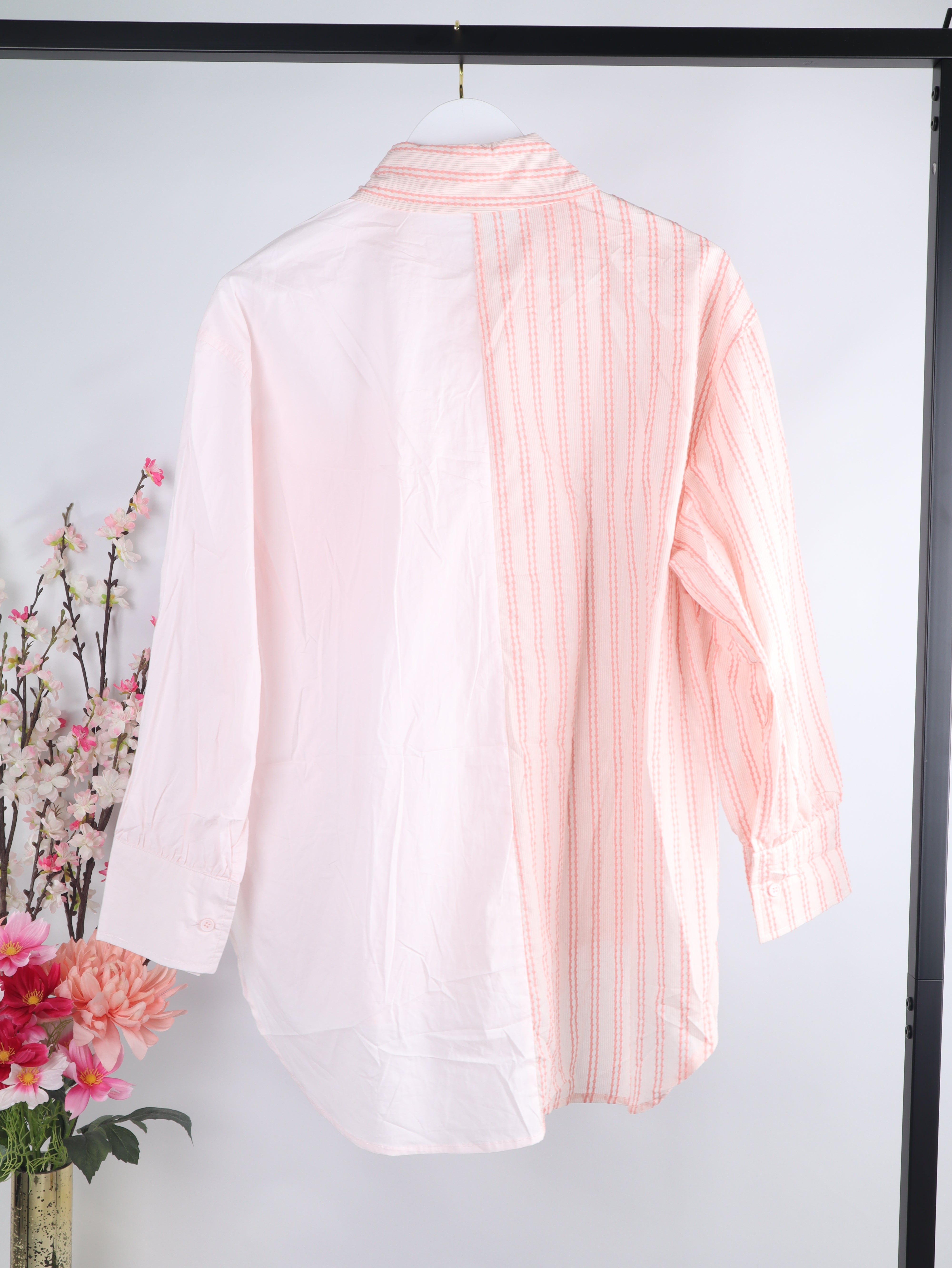 Oversize Bluse Two-Tone