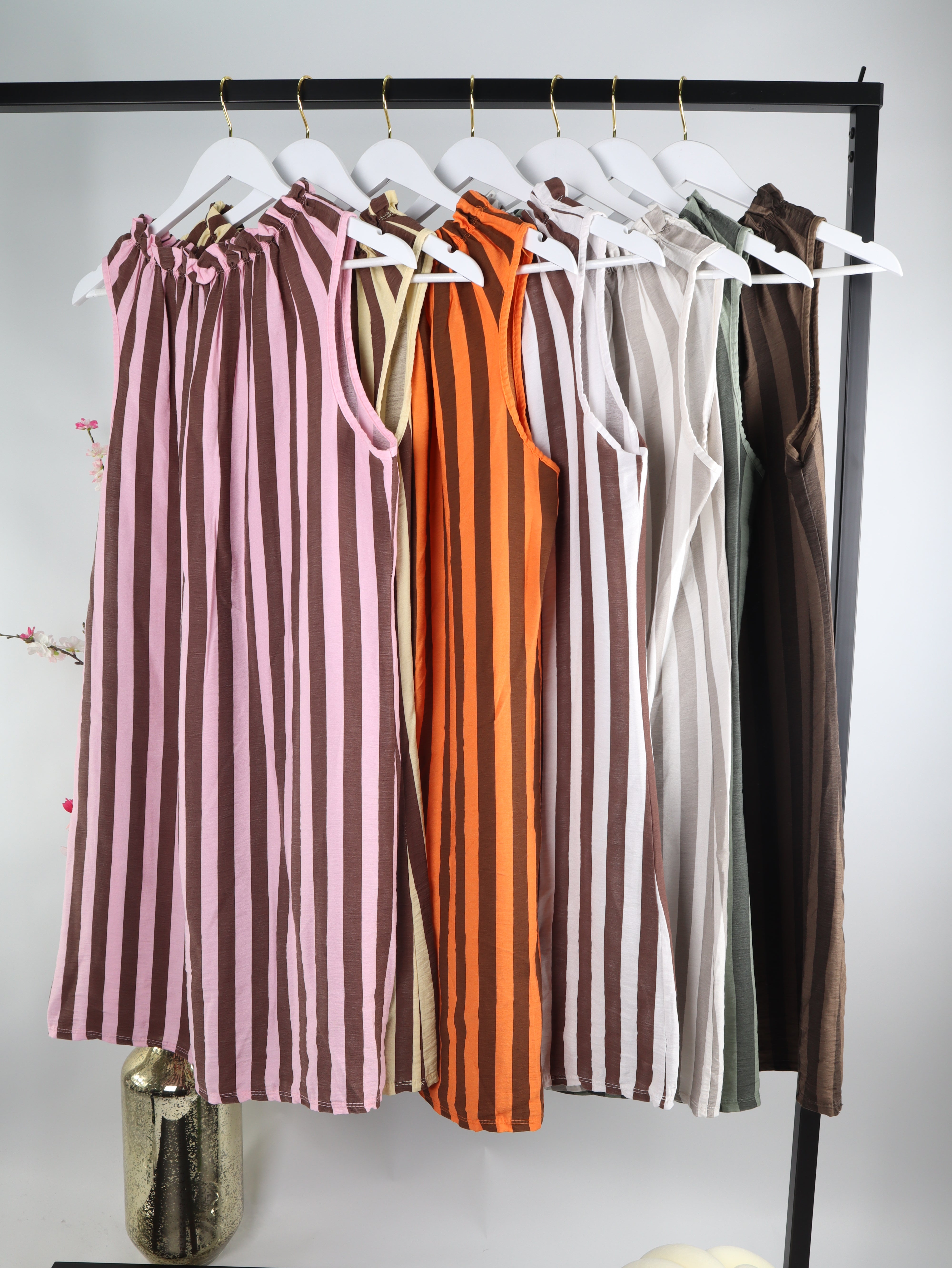 Viskose Kleid mit Streifenmuster