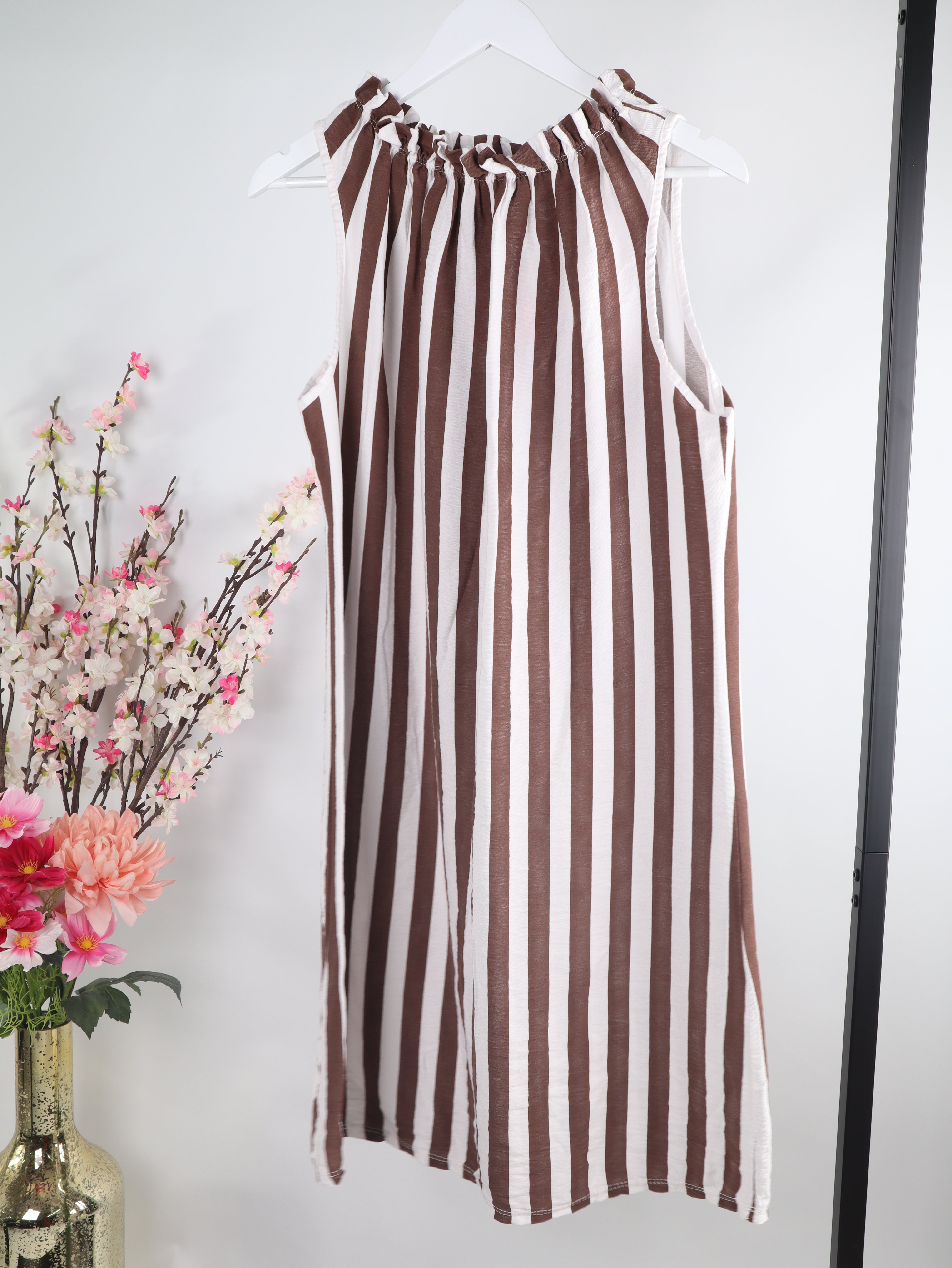Viskose Kleid mit Streifenmuster