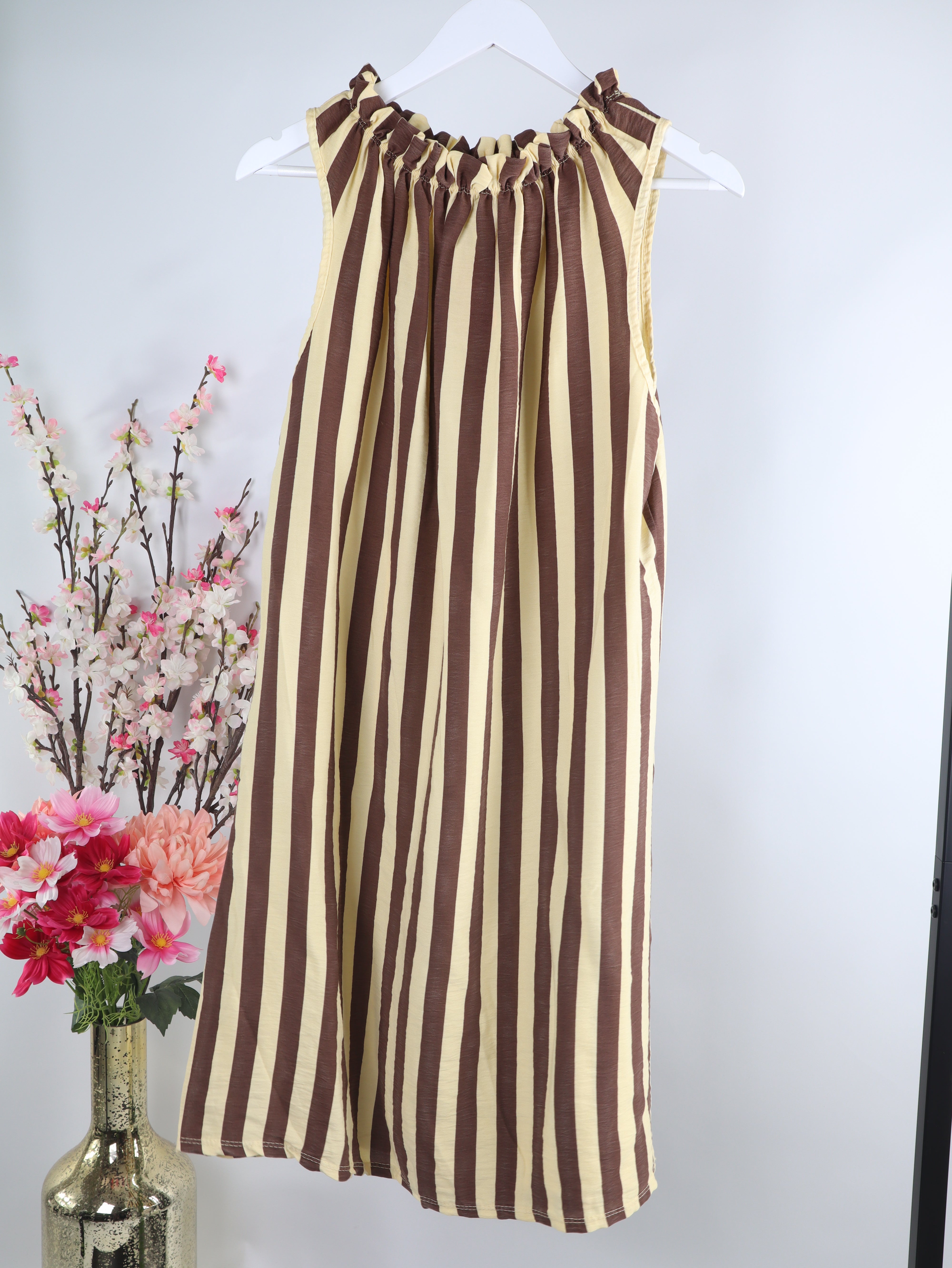 Viskose Kleid mit Streifenmuster