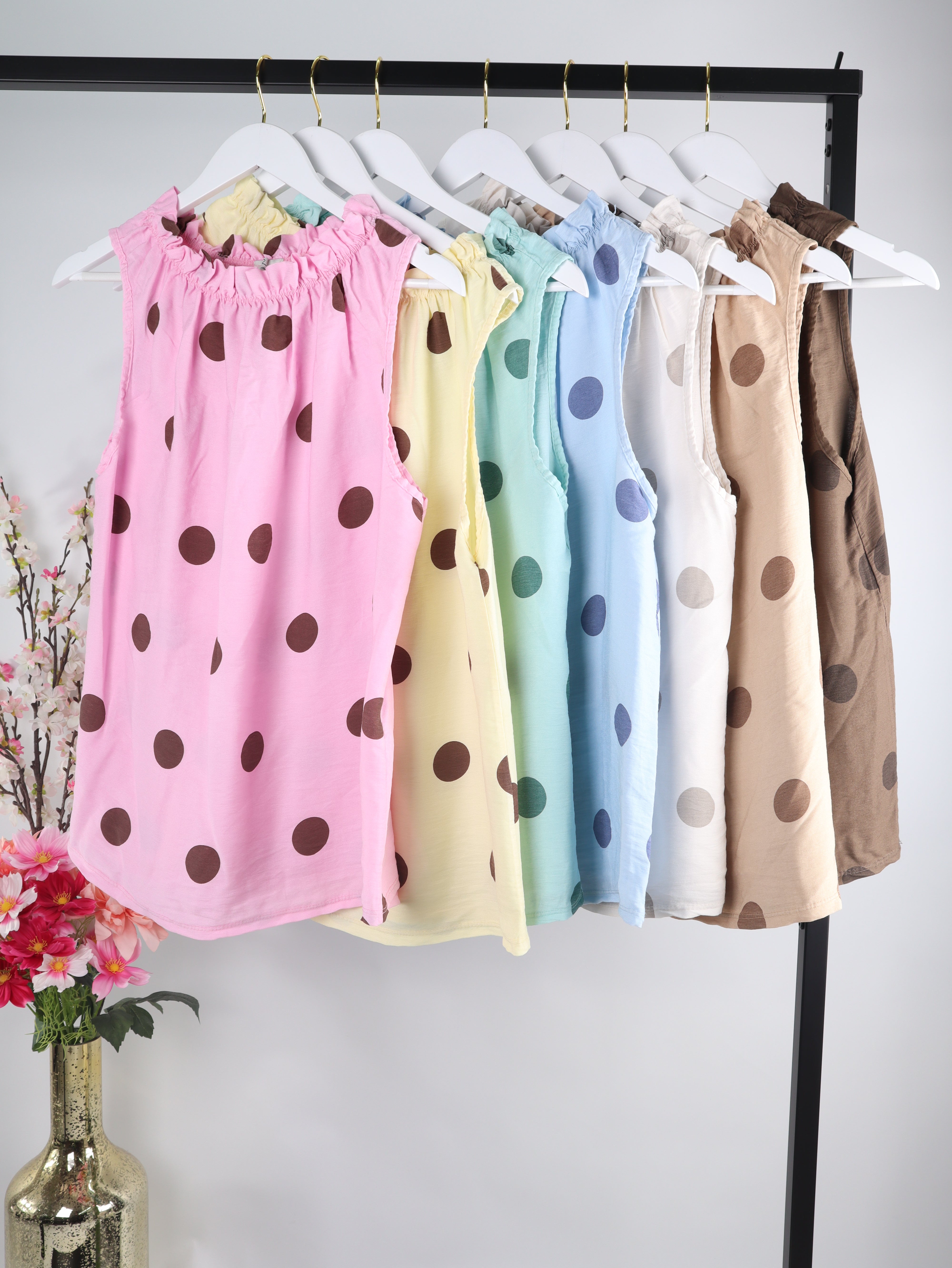 Viskose Top mit Polka Dot Muster