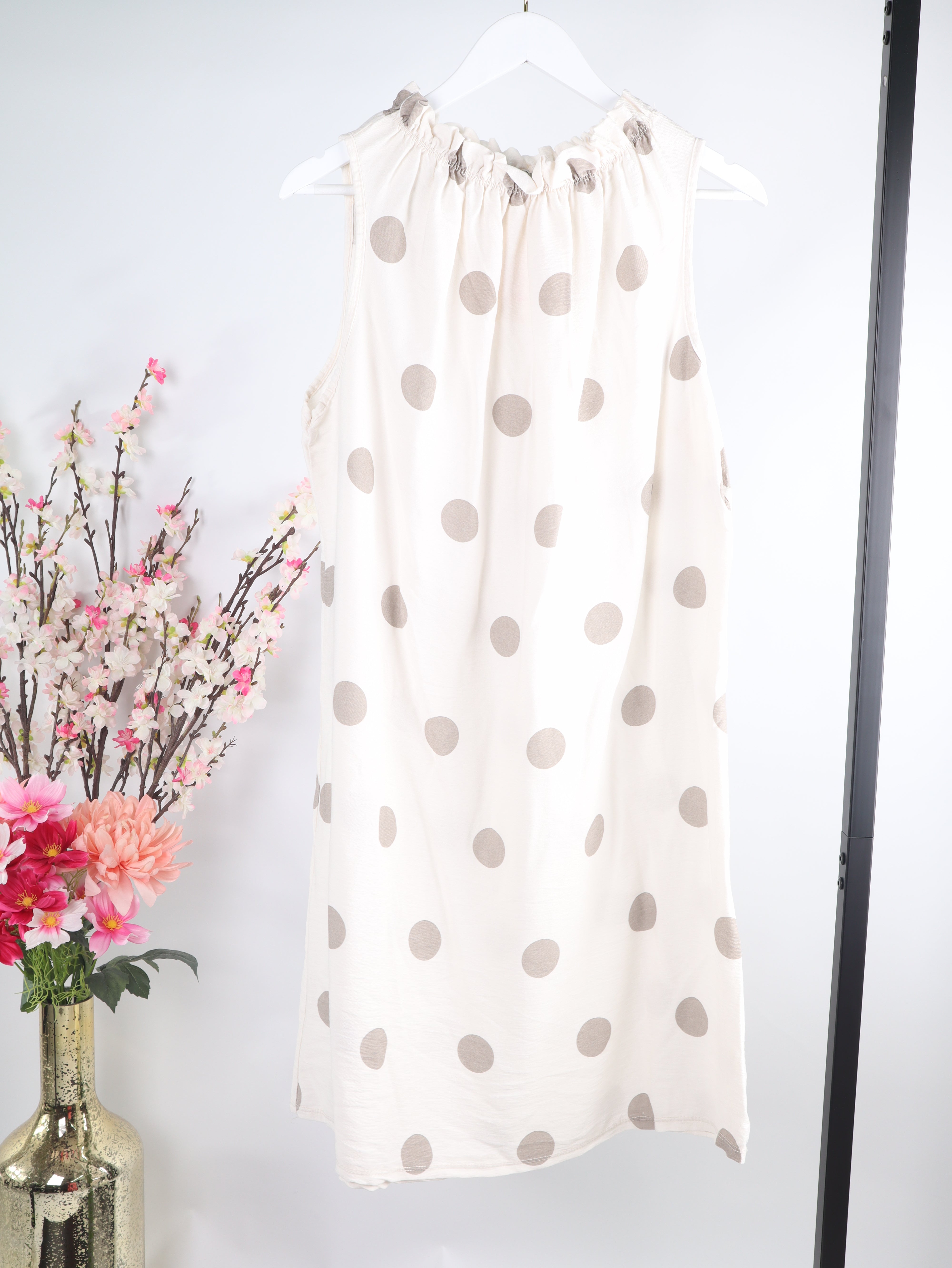 Viskose Kleid mit Polka Dot Muster