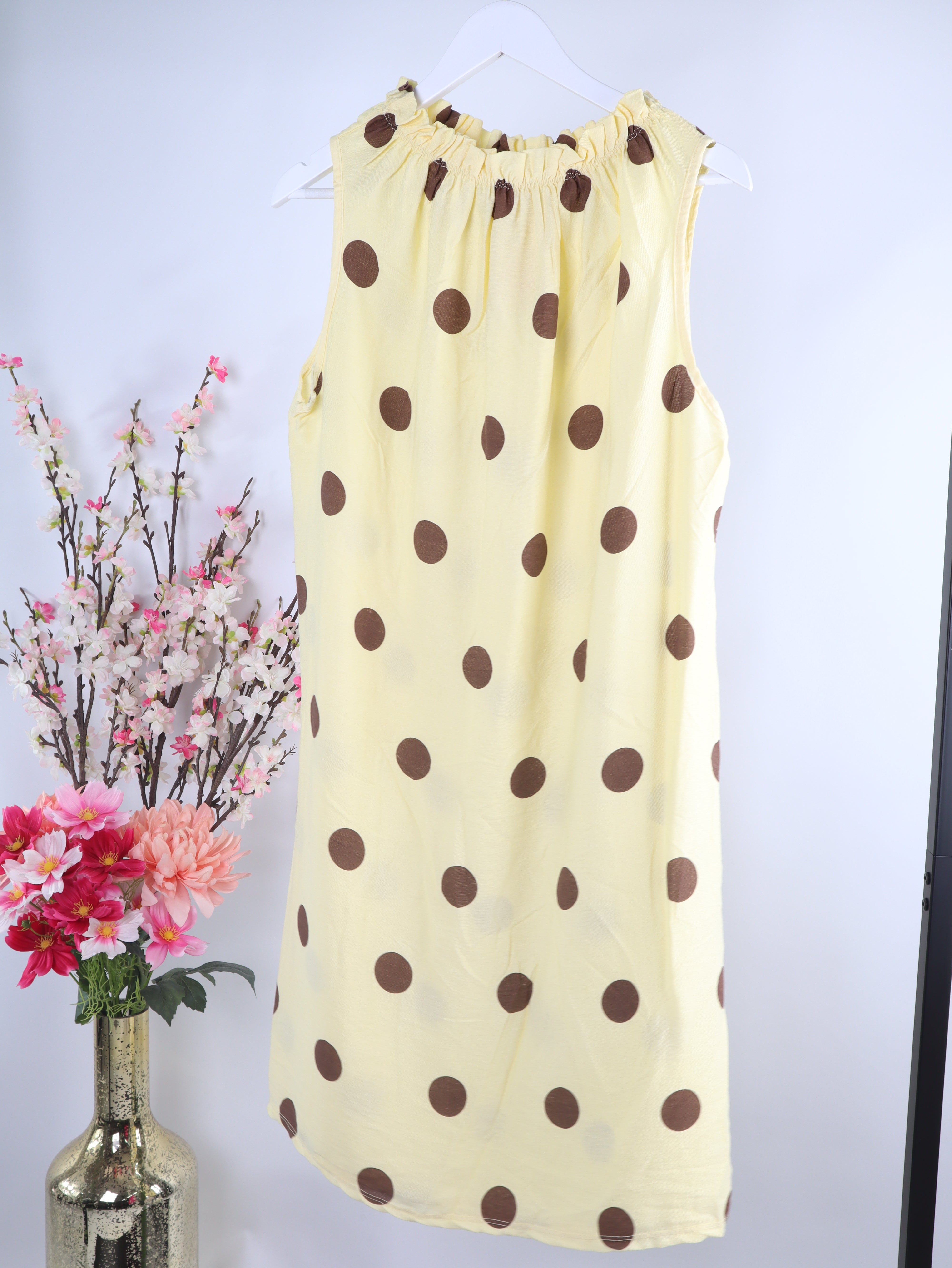 Viskose Kleid mit Polka Dot Muster