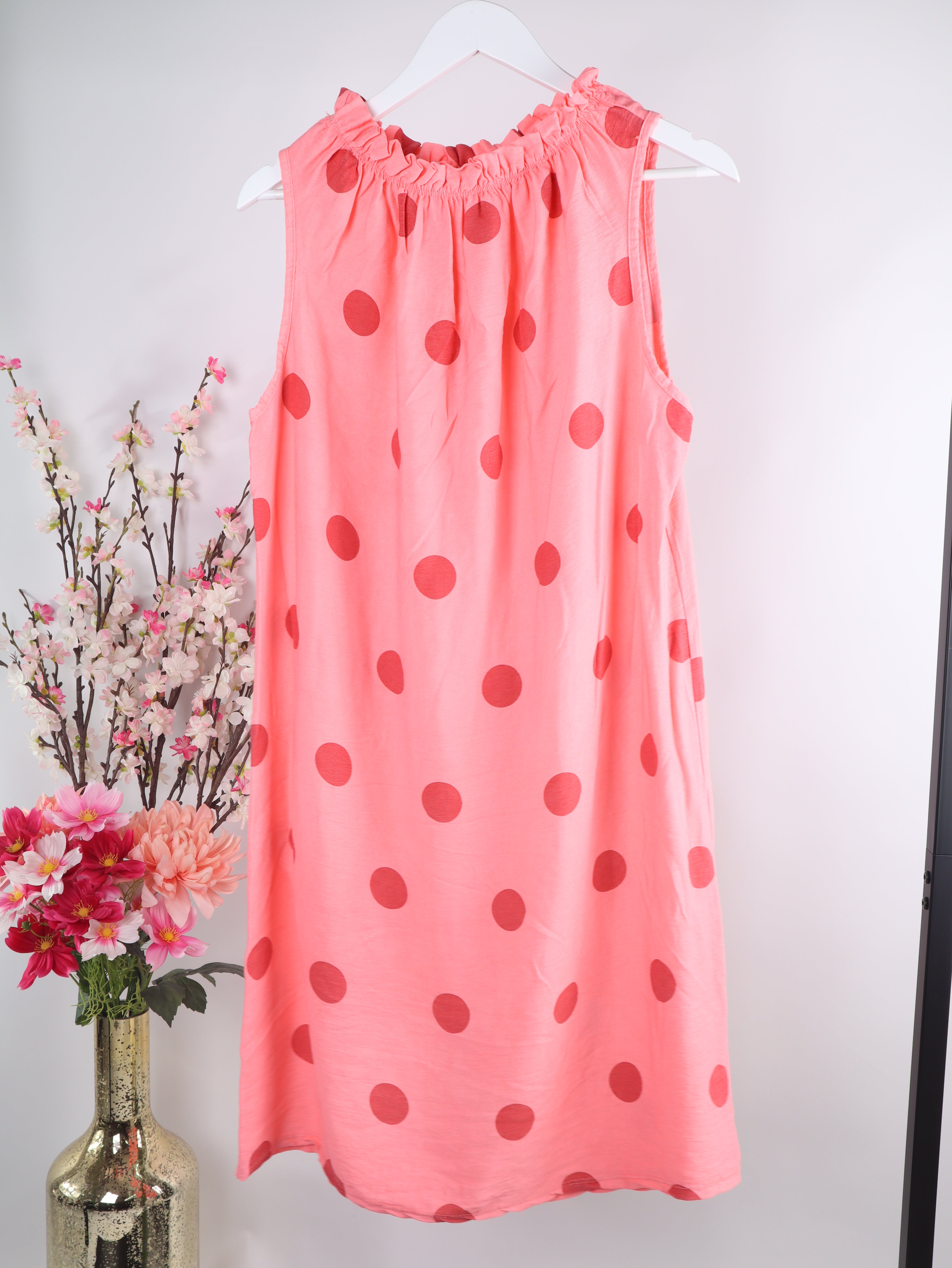 Viskose Kleid mit Polka Dot Muster