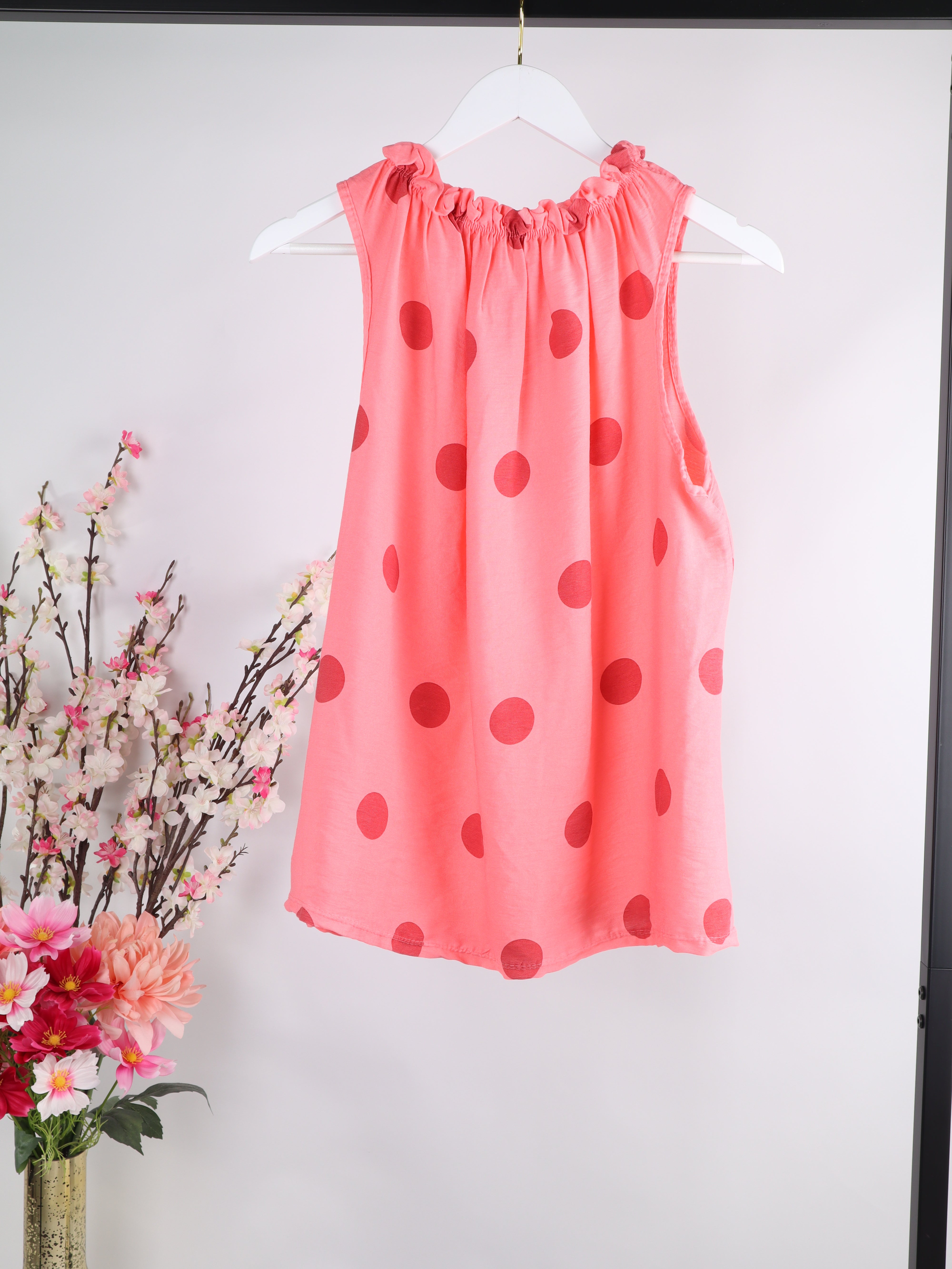 Viskose Top mit Polka Dot Muster