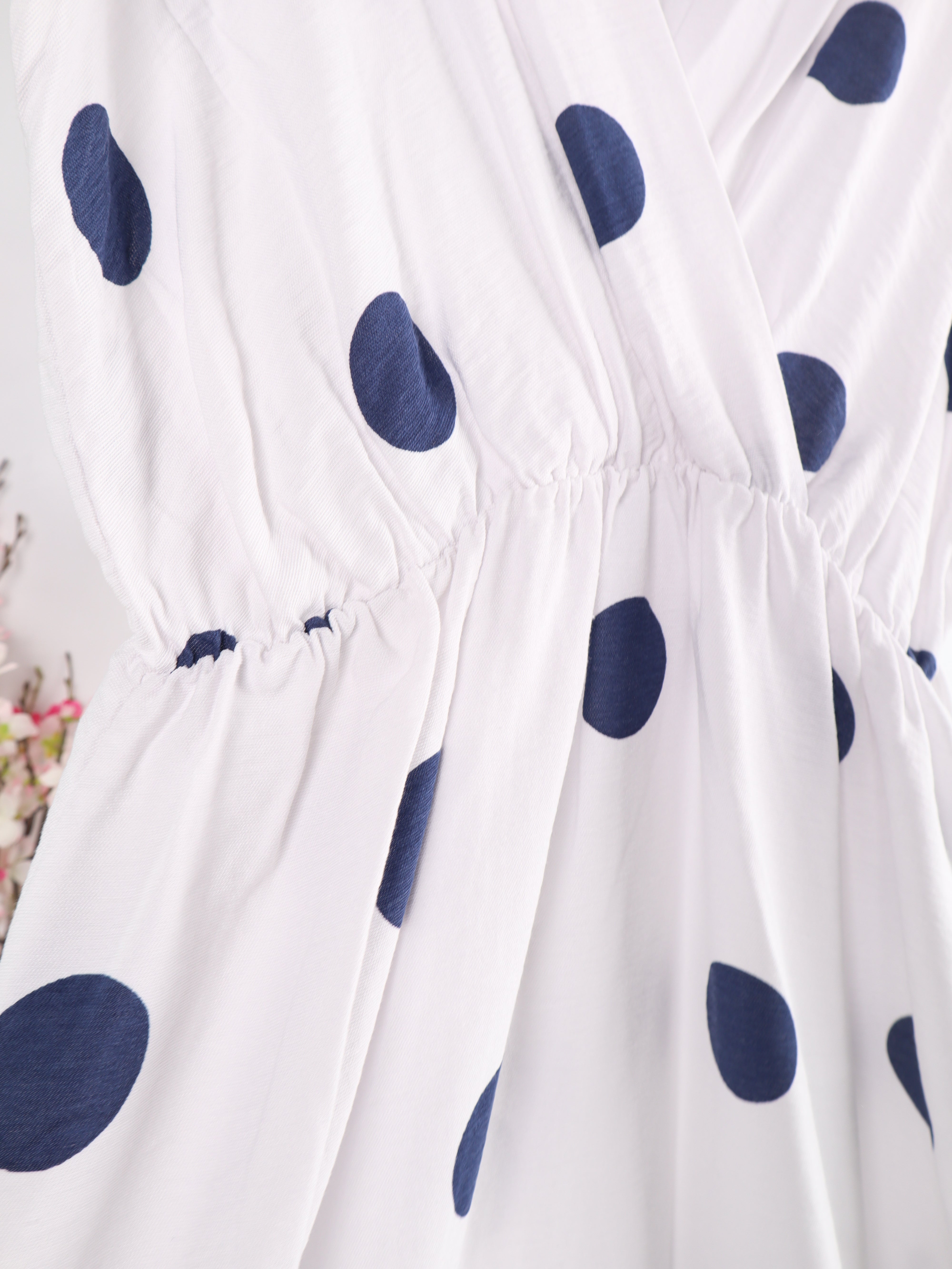 Viskose ärmelloses Kleid mit Polka Dot Muster
