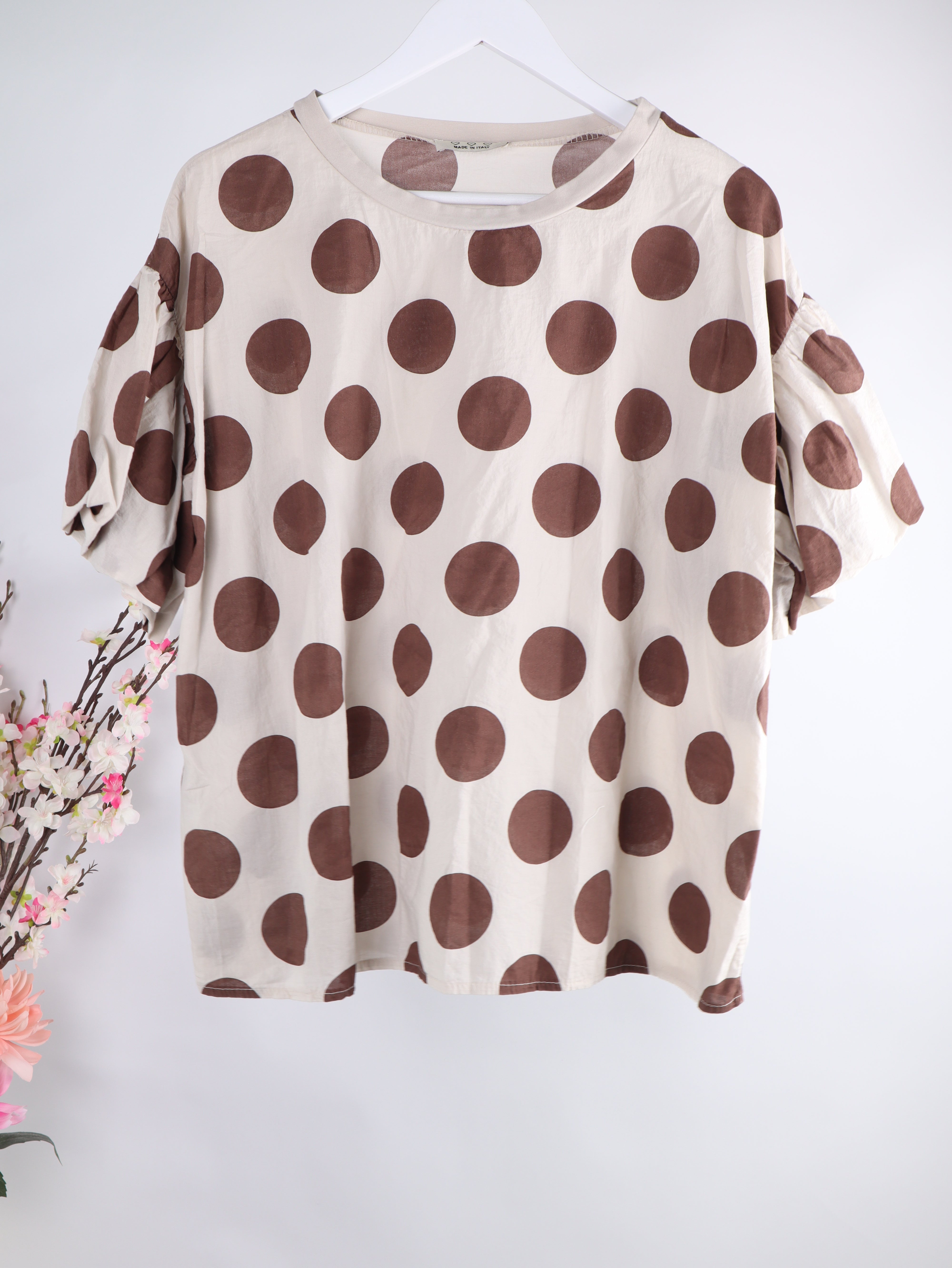 Polka-Dot Shirt mit Ballonärmeln