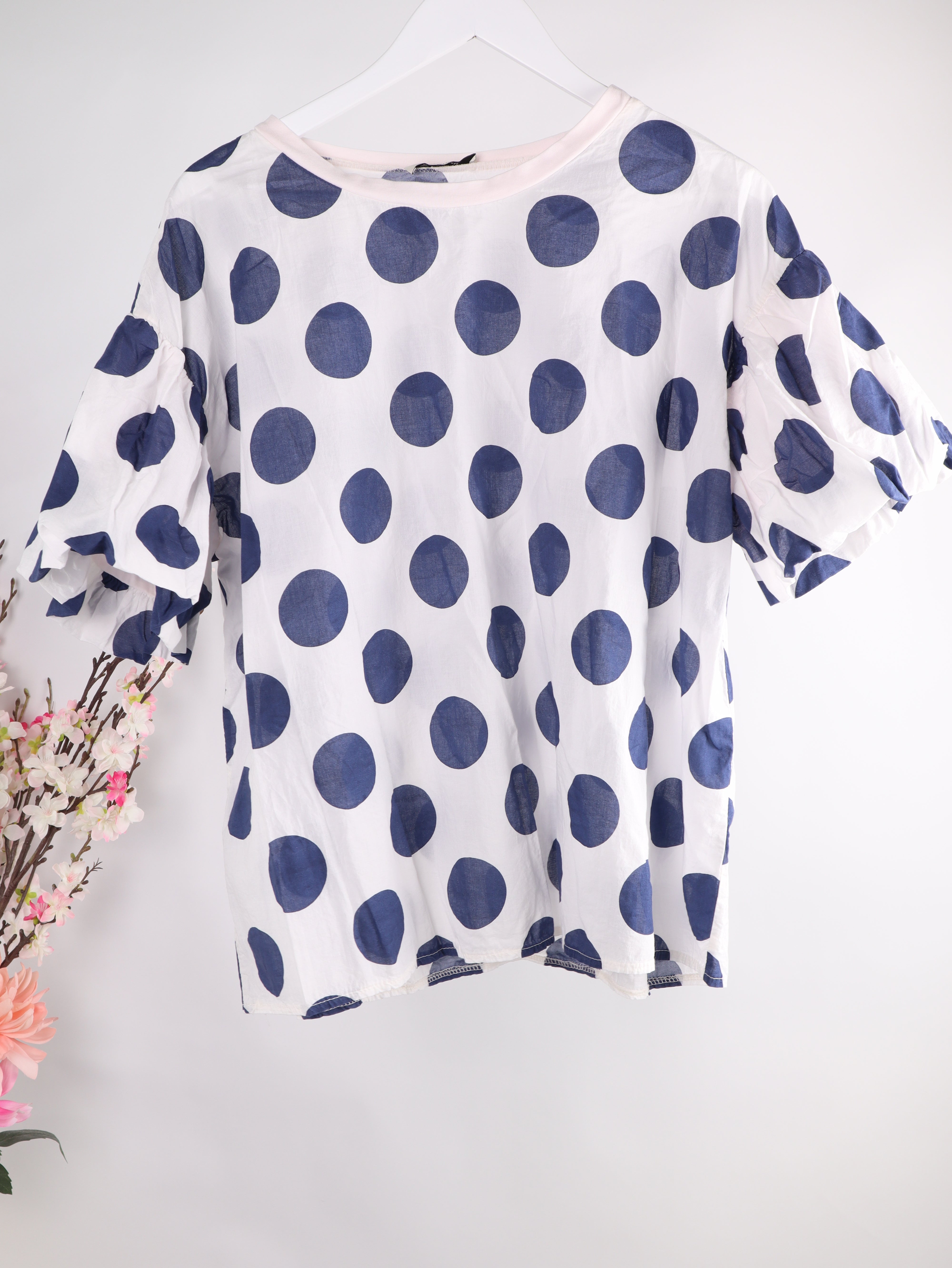 Polka-Dot Shirt mit Ballonärmeln