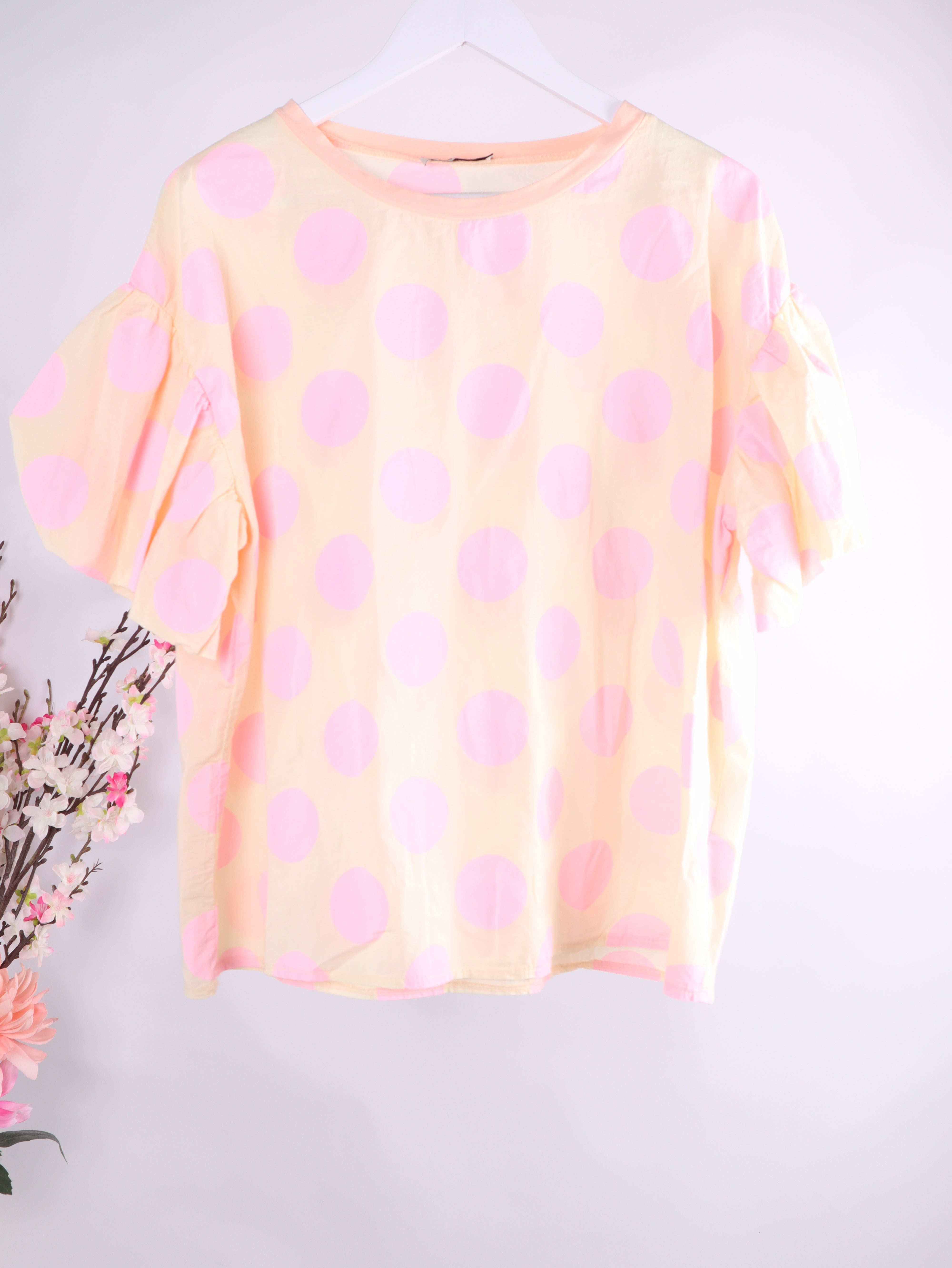 Polka-Dot Shirt mit Ballonärmeln