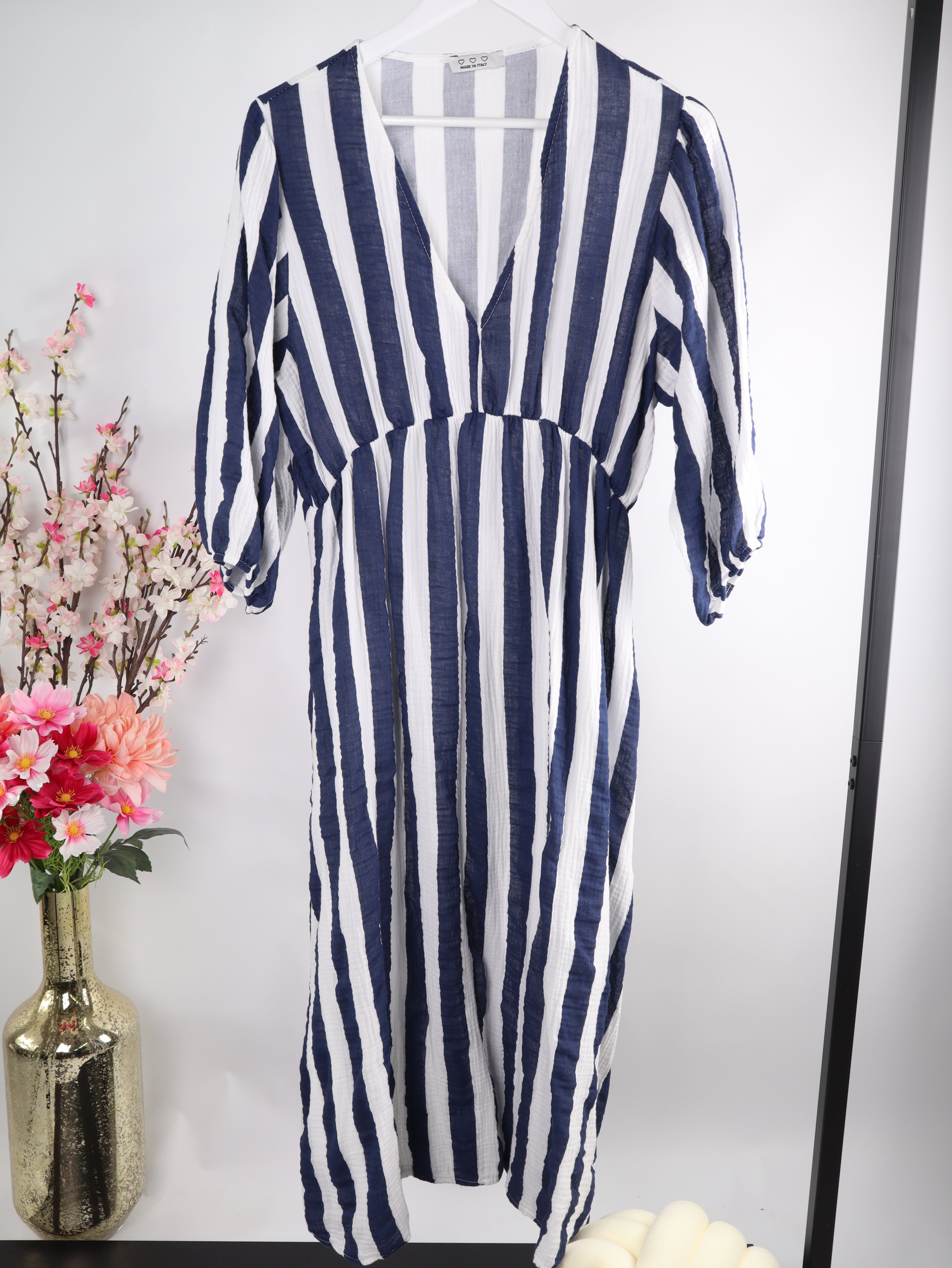 Musselin Kleid mit Streifen