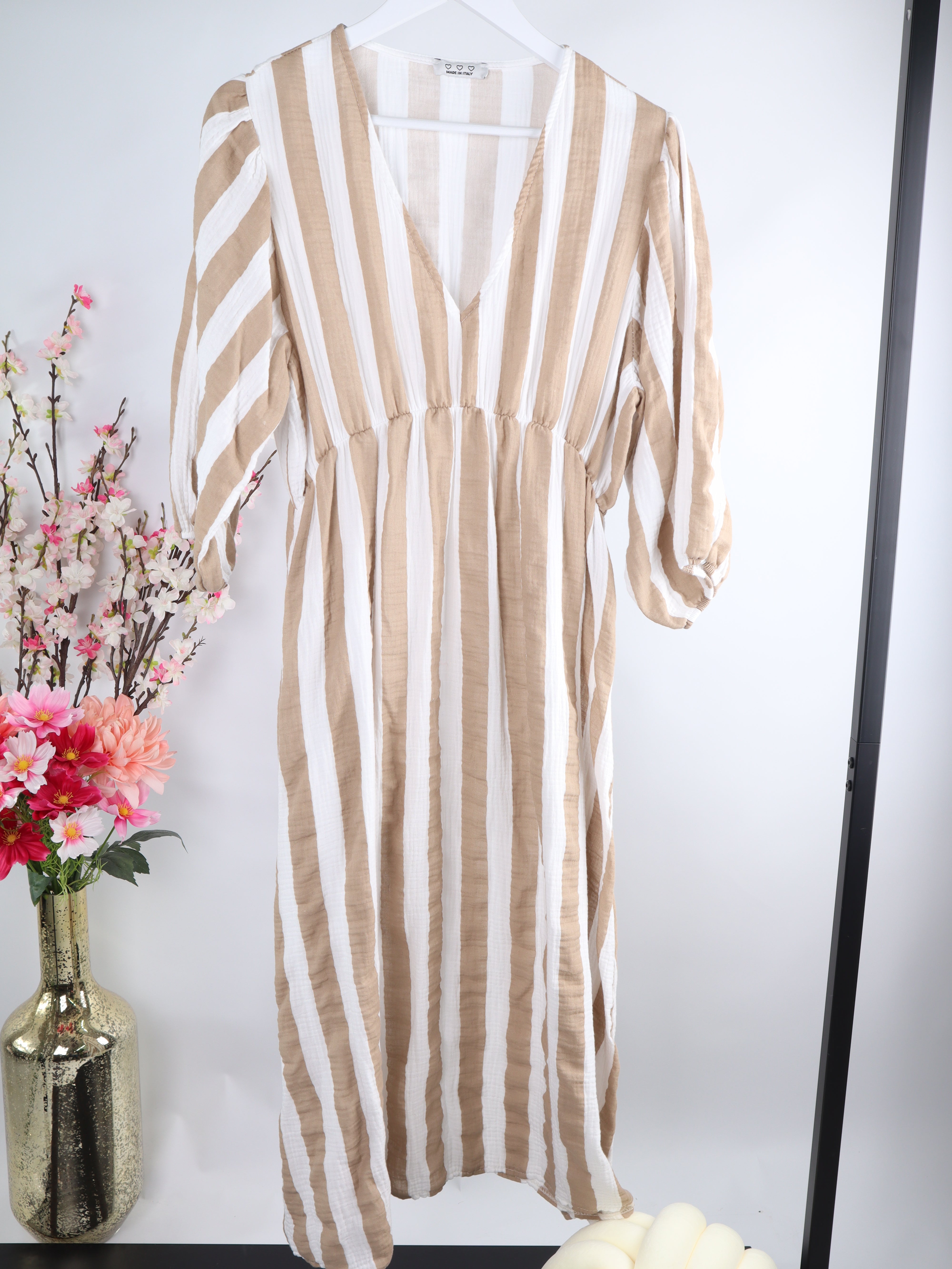 Musselin Kleid mit Streifen