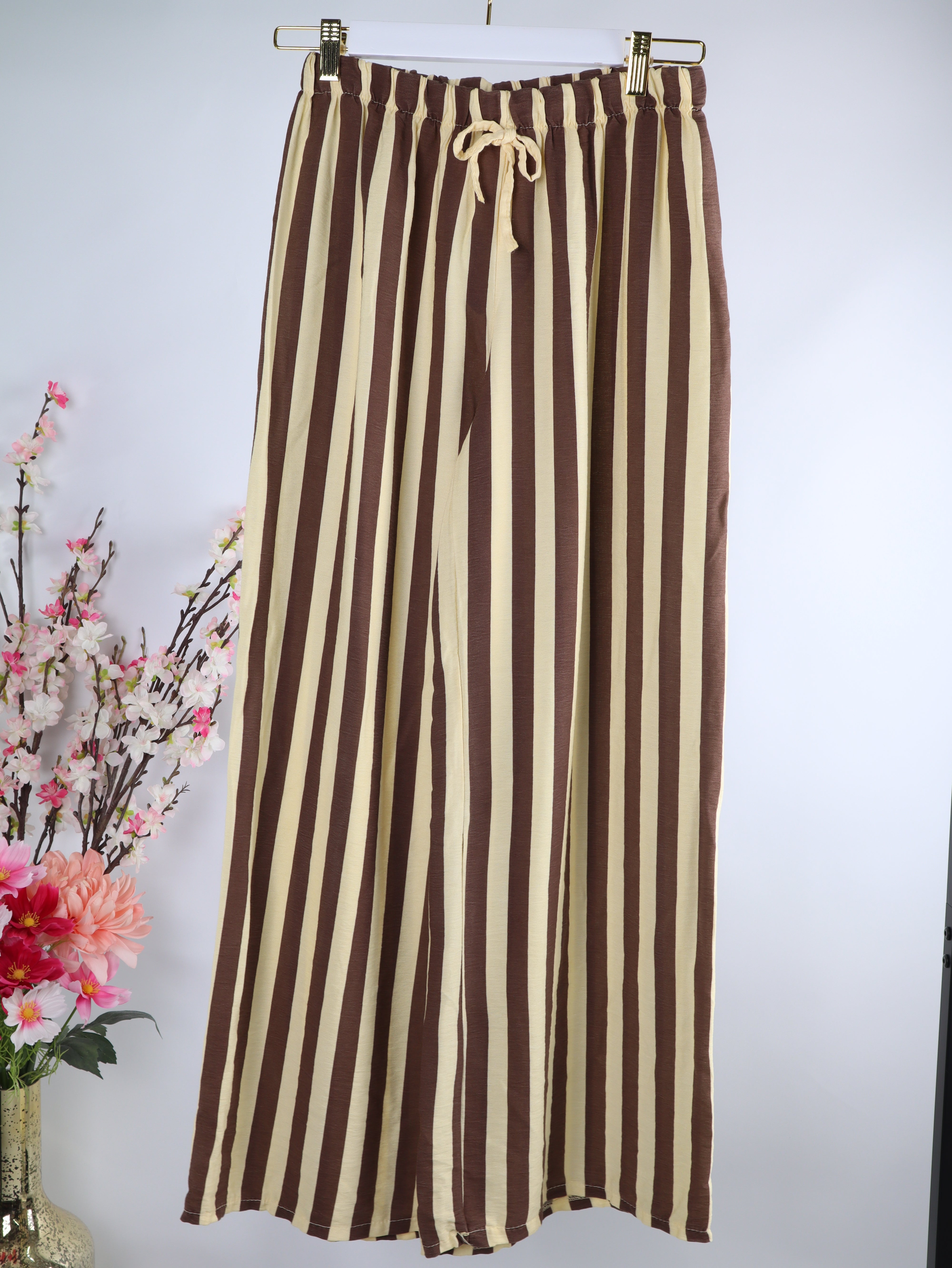 VISKOSE Hose mit Streifenmuster