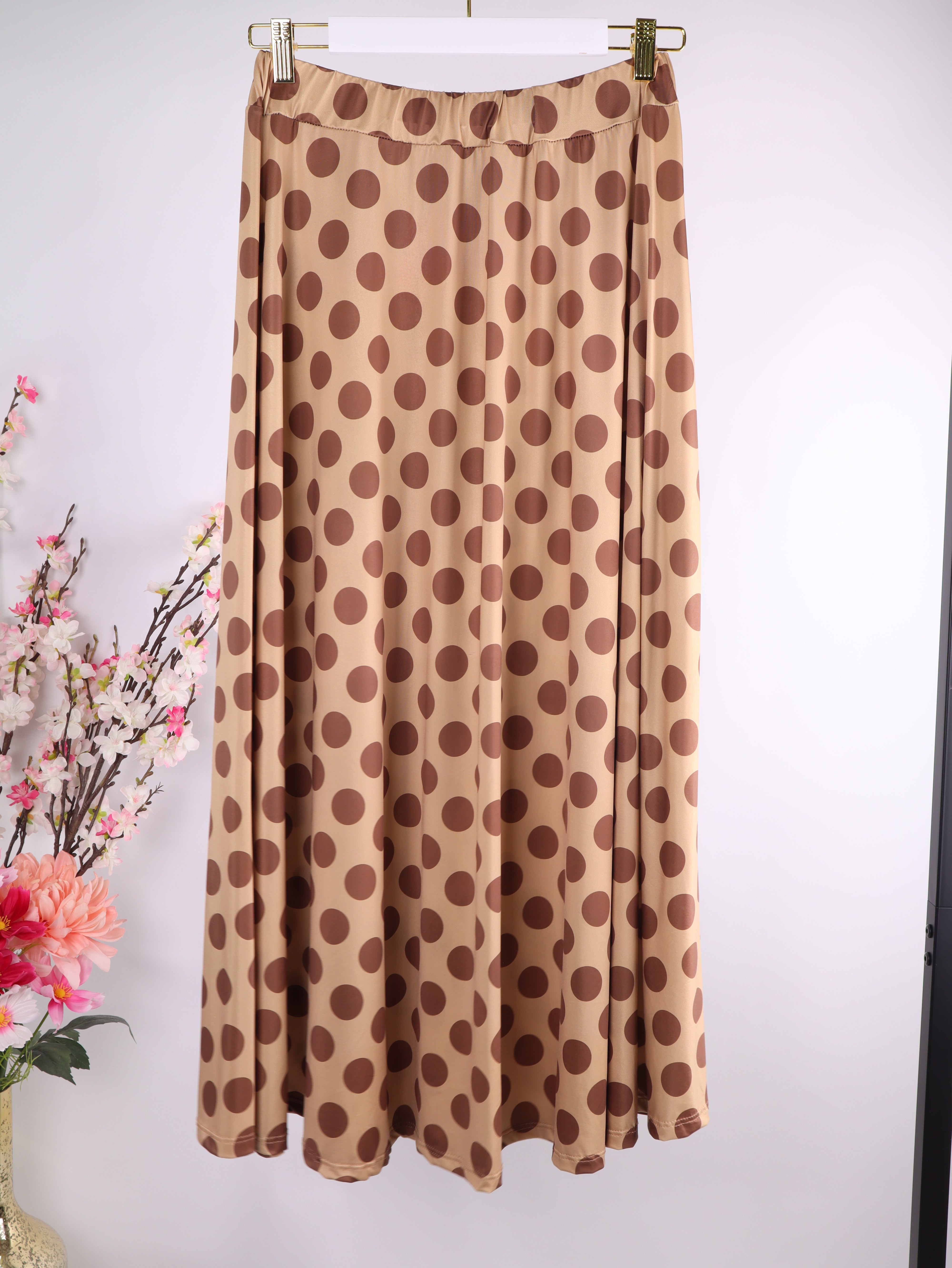 Polka-Dot Maxirock – Knitterfreie Kofferware