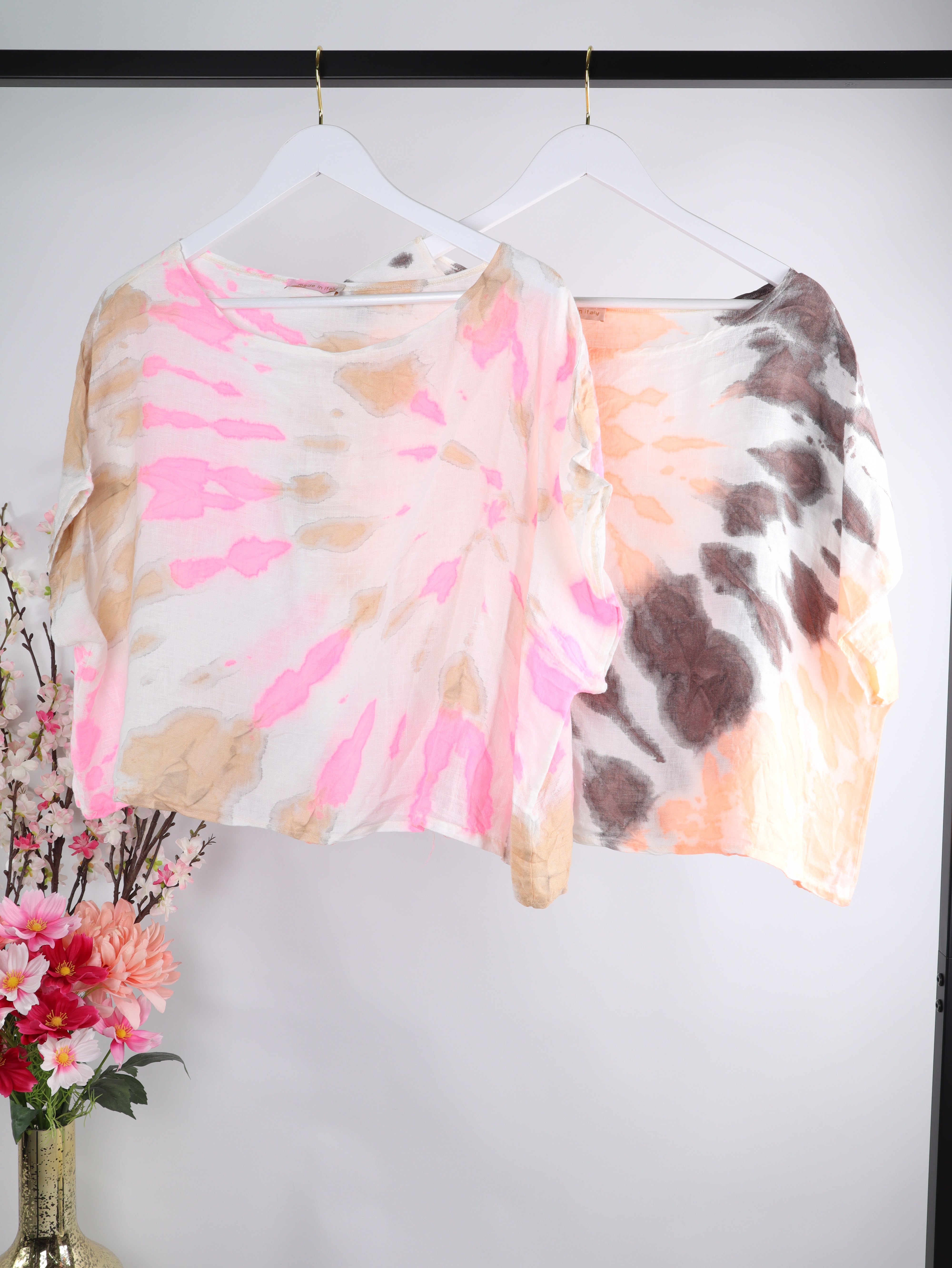 Leinen Shirt Batik Oversize