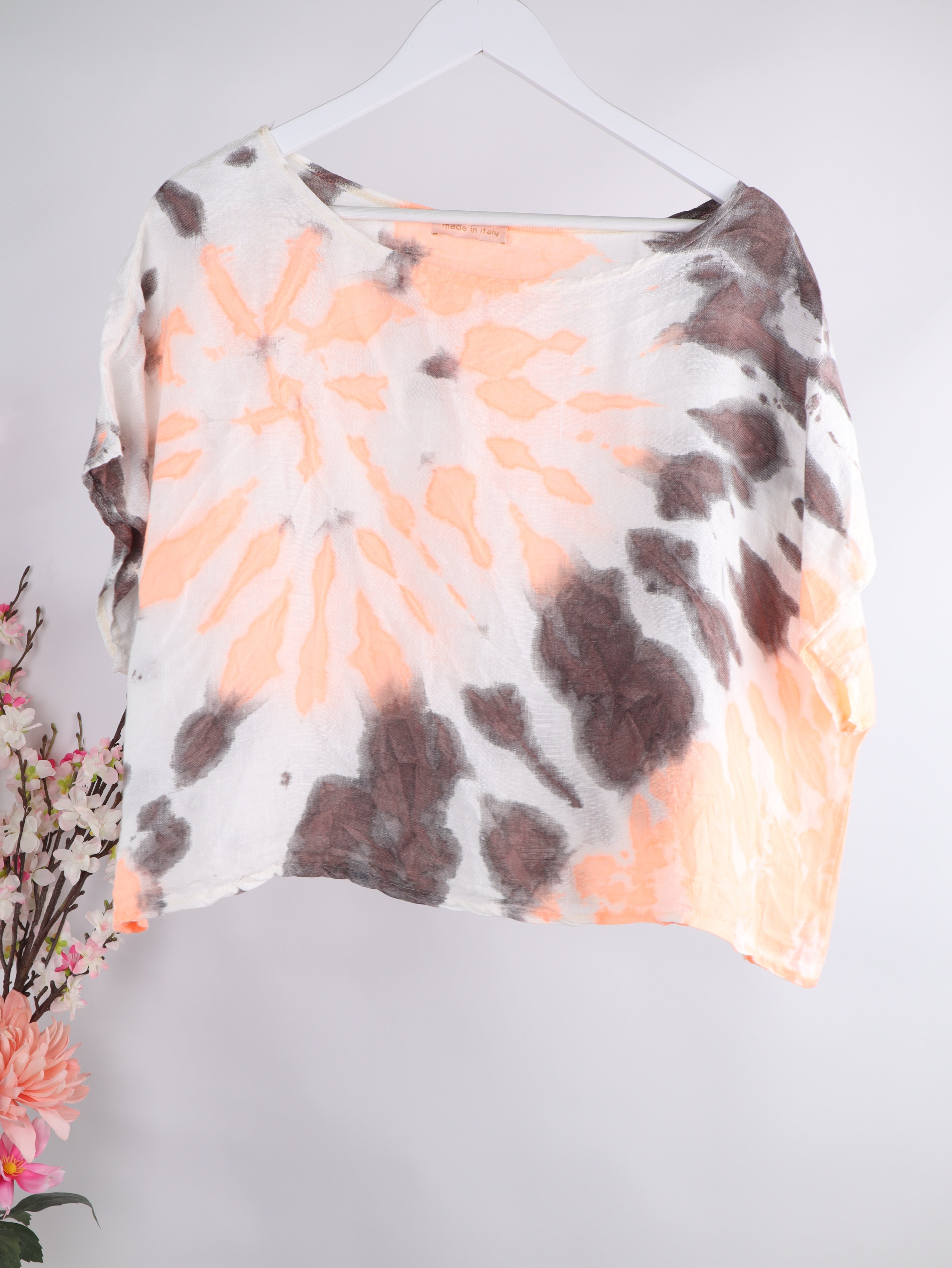 Leinen Shirt Batik Oversize