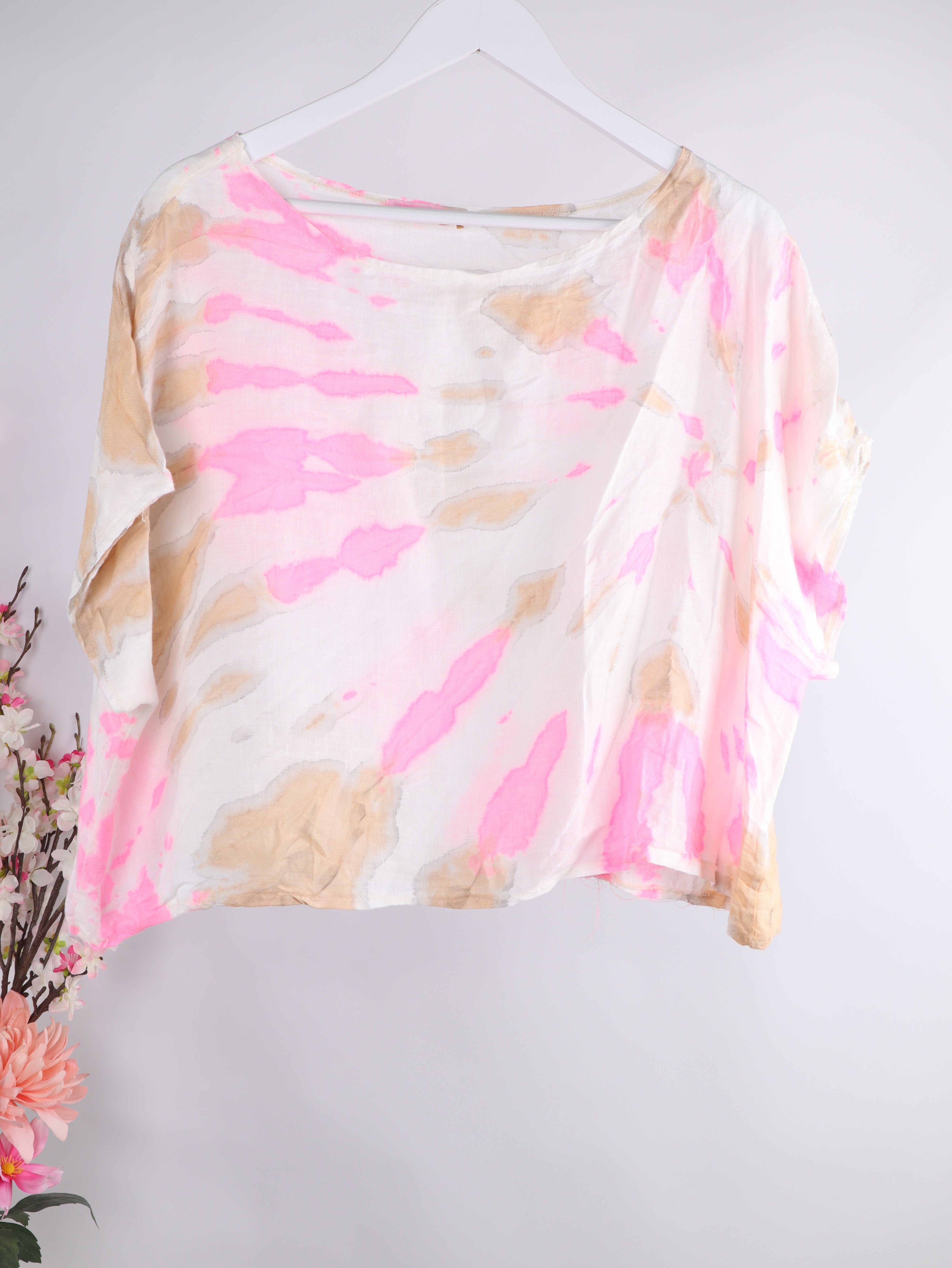 Leinen Shirt Batik Oversize