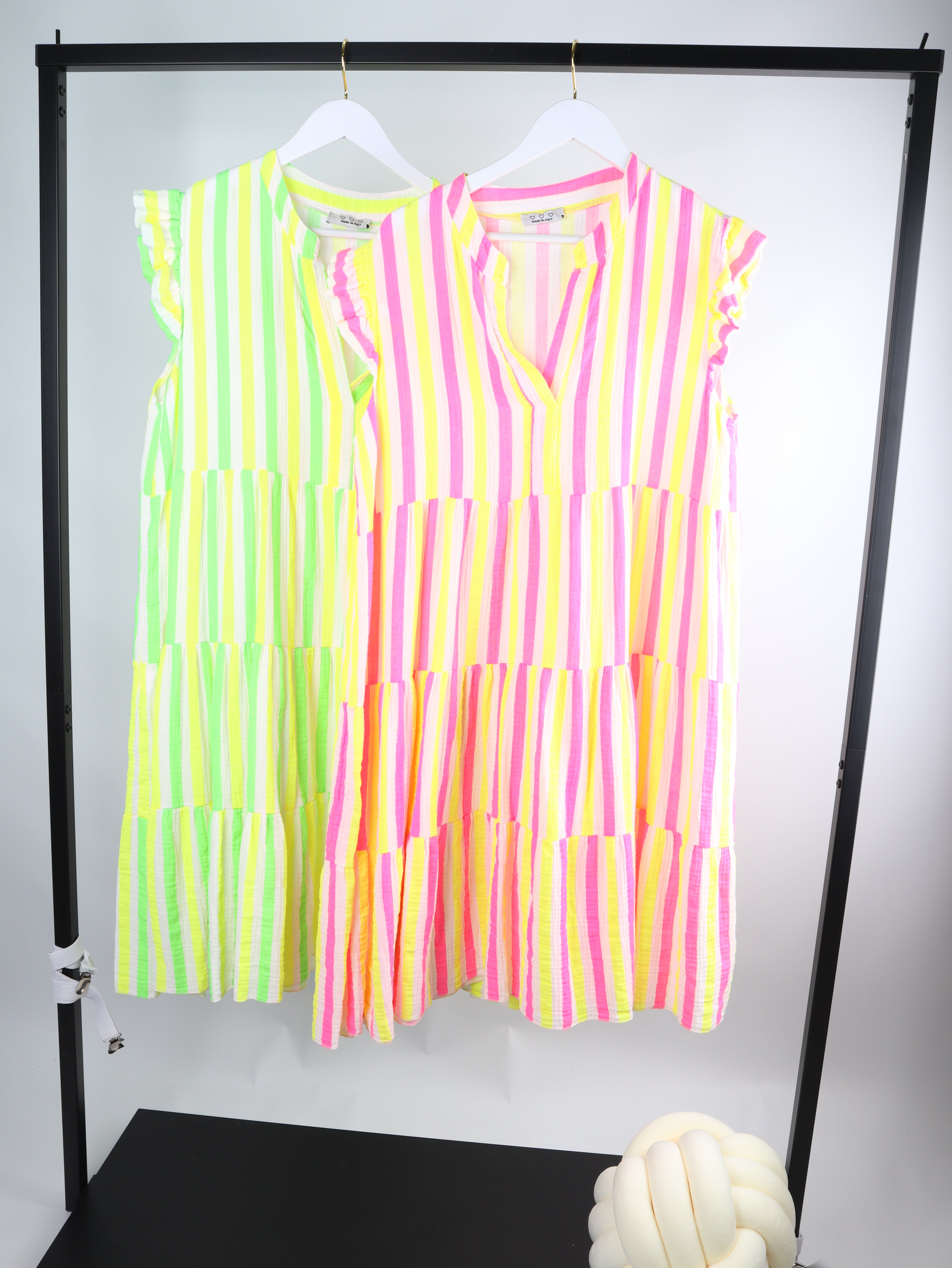 Musselin Musselin Stufenkleid Streifen