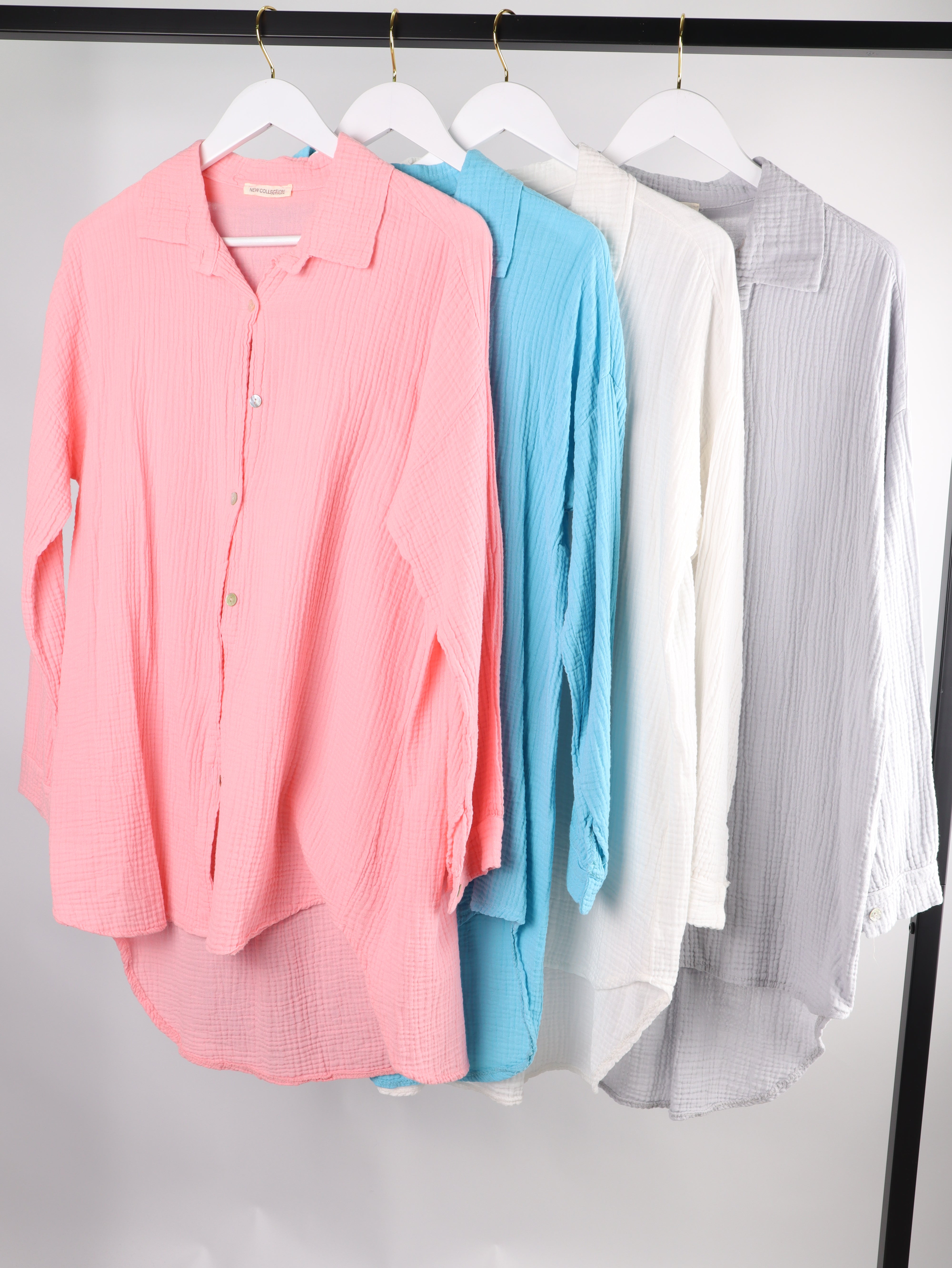 Musselin Longhemd Oversize