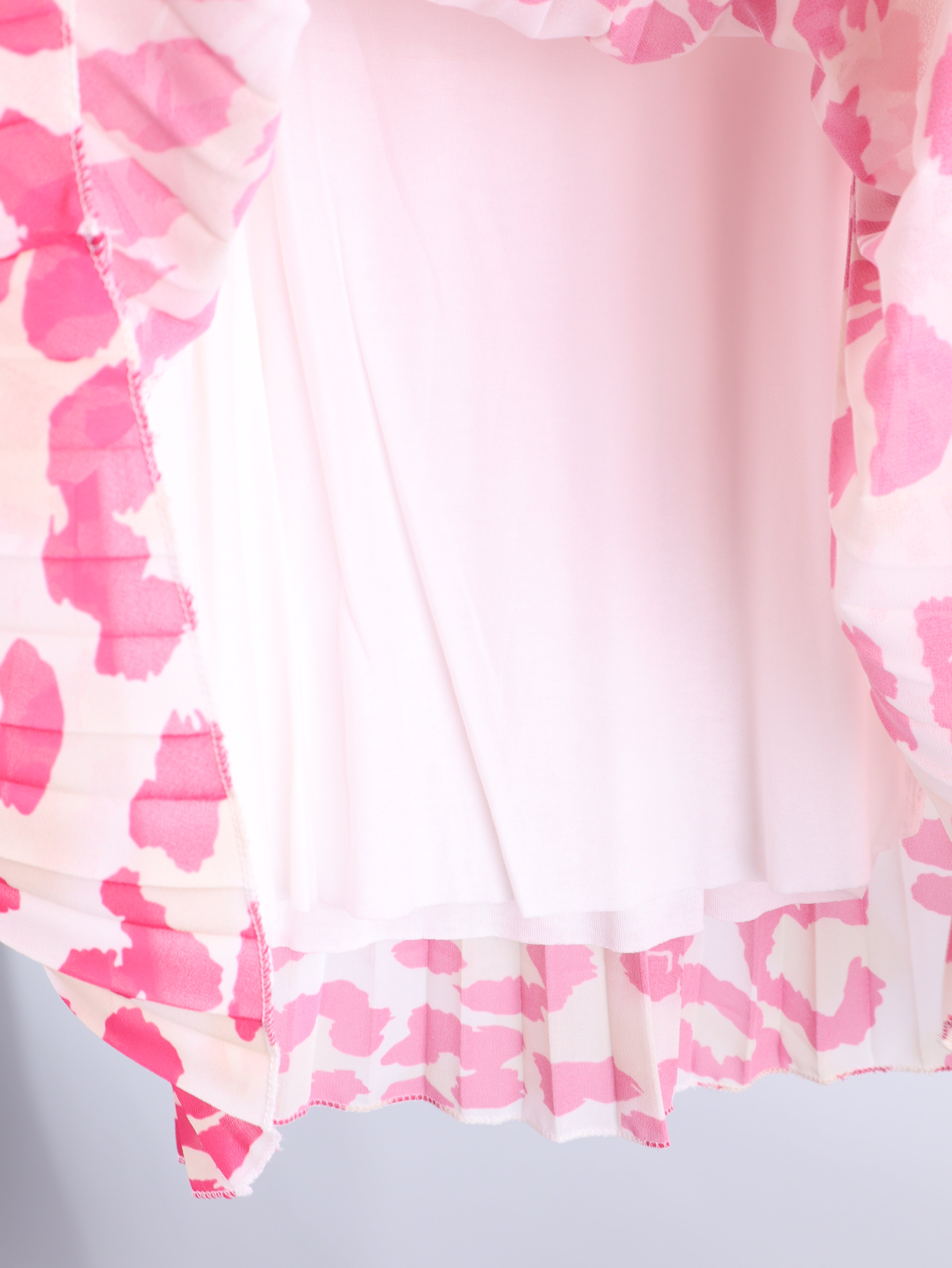 Plissee-Top mit Leo-Print & Innenfutter