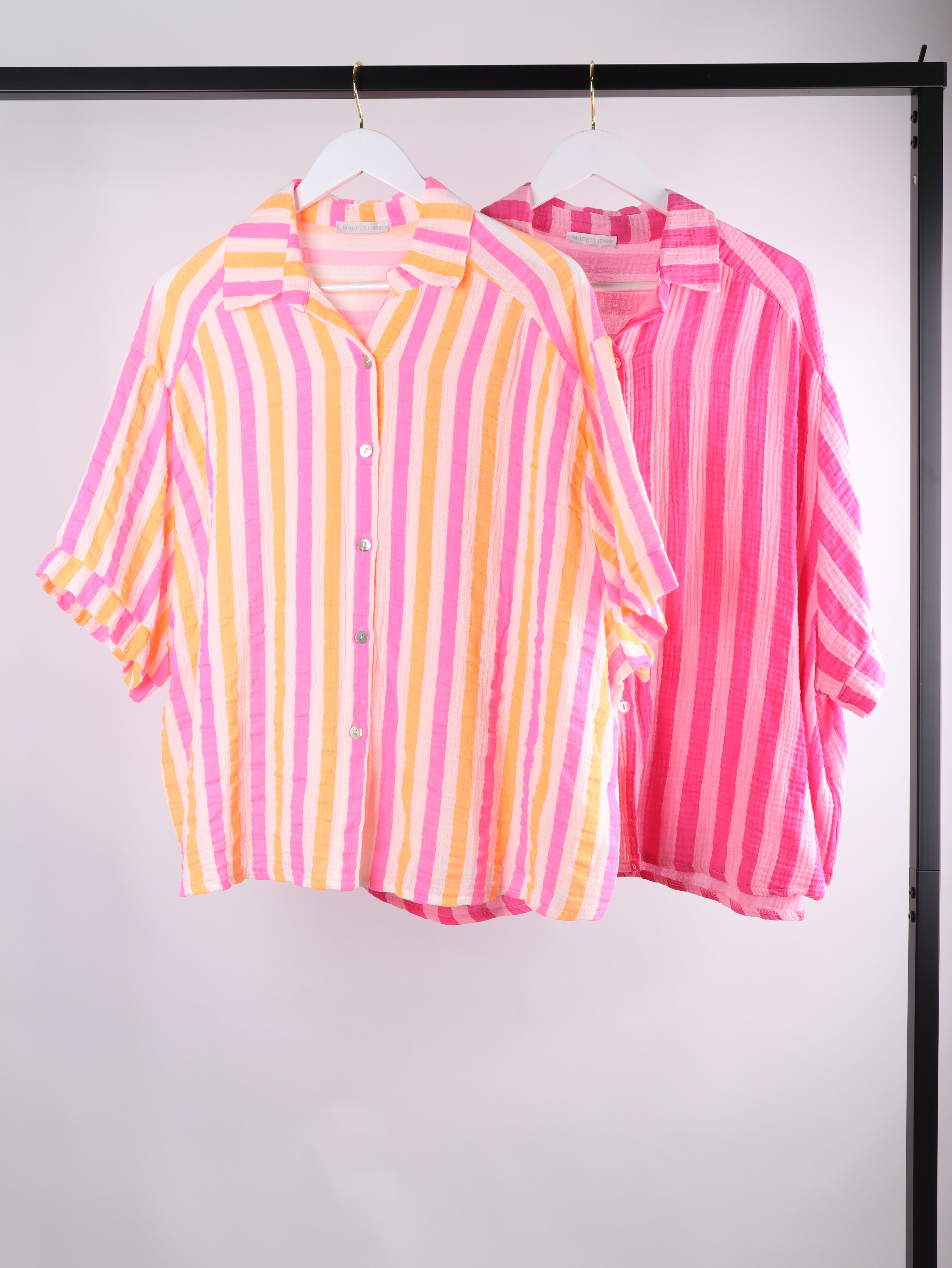Musselin Bluse NEON STRIPES