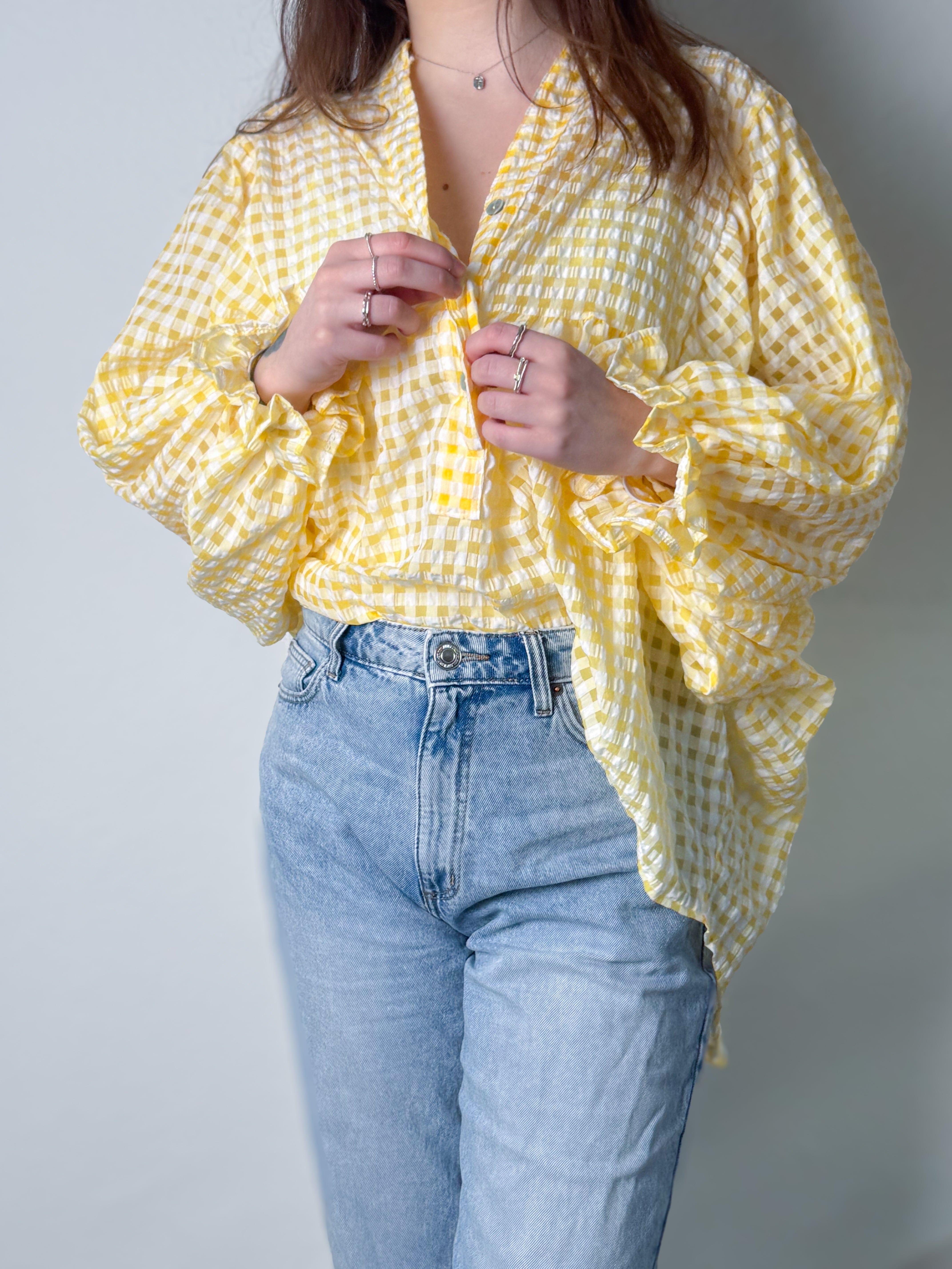 Vichy-Karo Bluse - Gelb