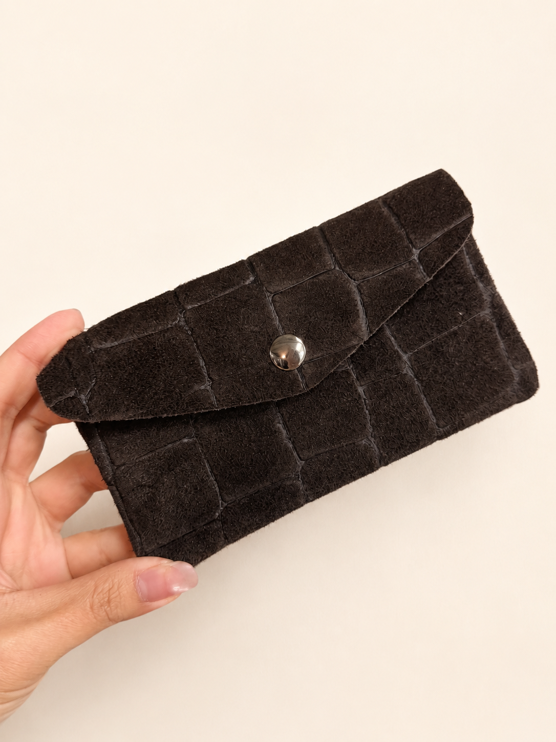 Croco-Optik Leder Geldbörse Medium