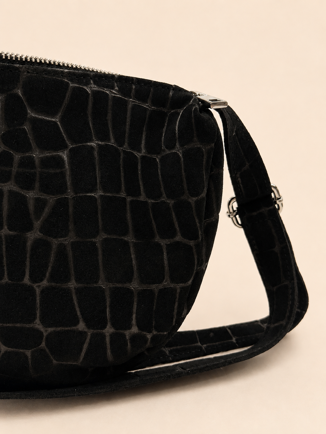 Croco-Optik  Leder-Umhängetasche MOON