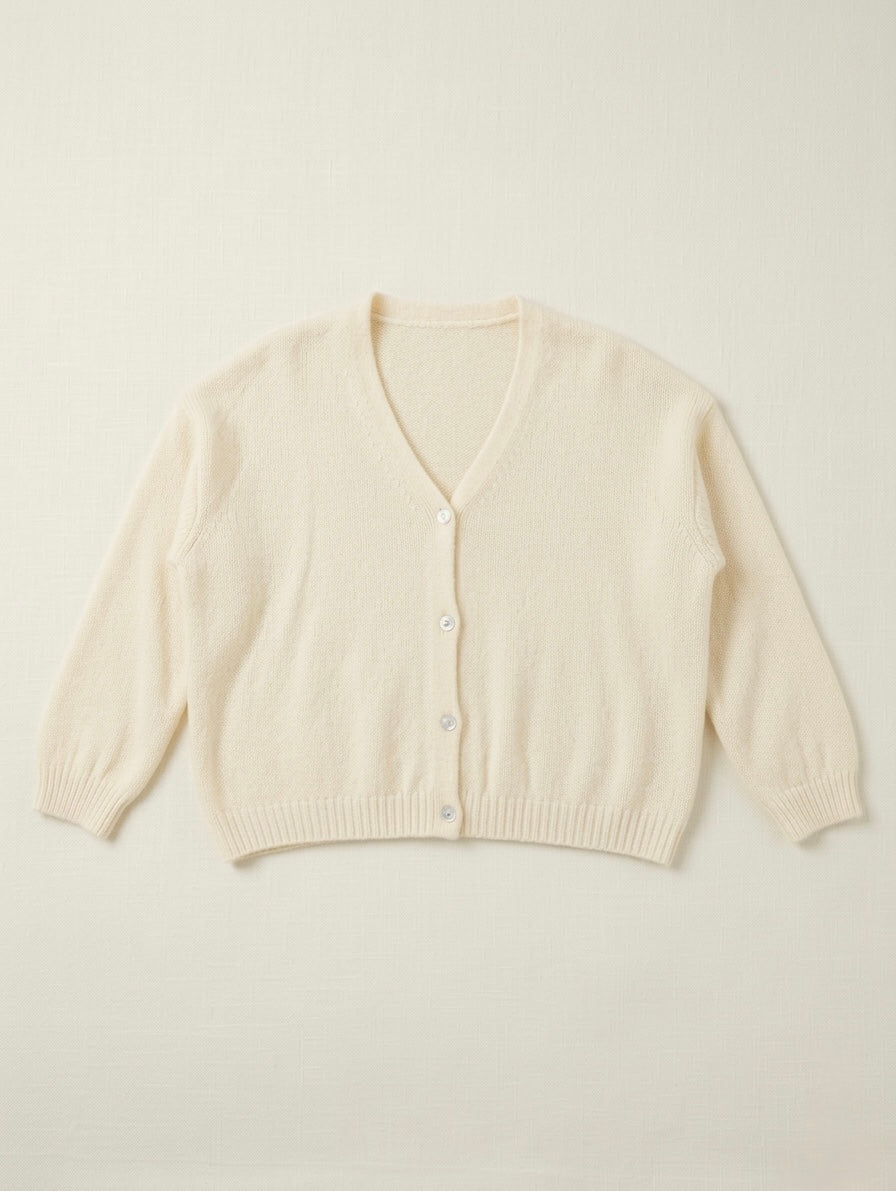 Strickjacke Alpaka - Creme