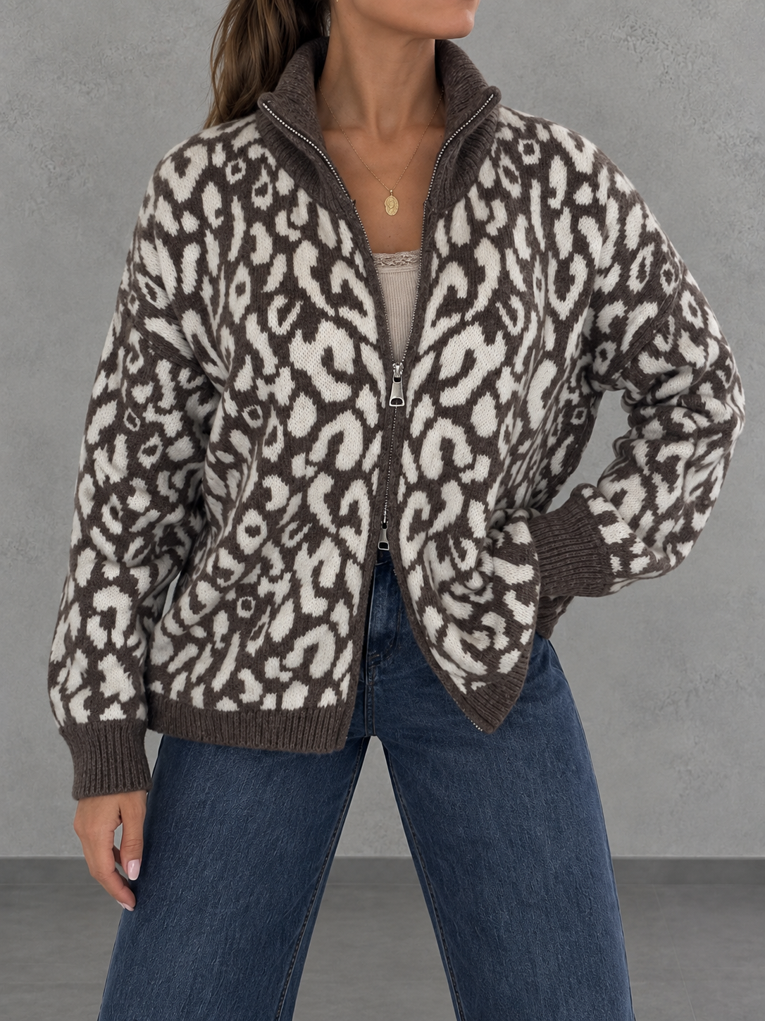 Zipper Strickjacke LEO ZIP