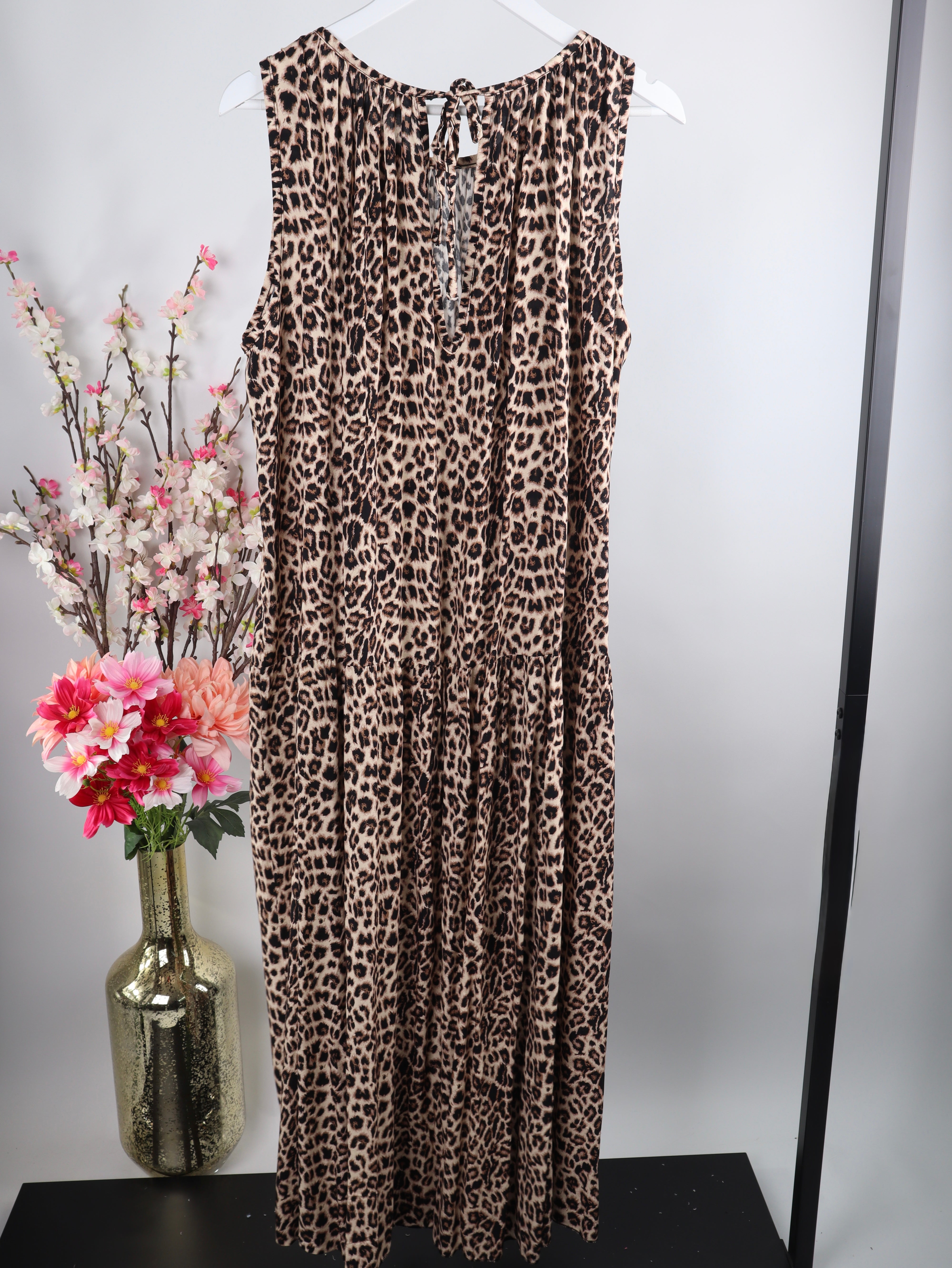 Viskose-Maxikleid mit Leo-Print