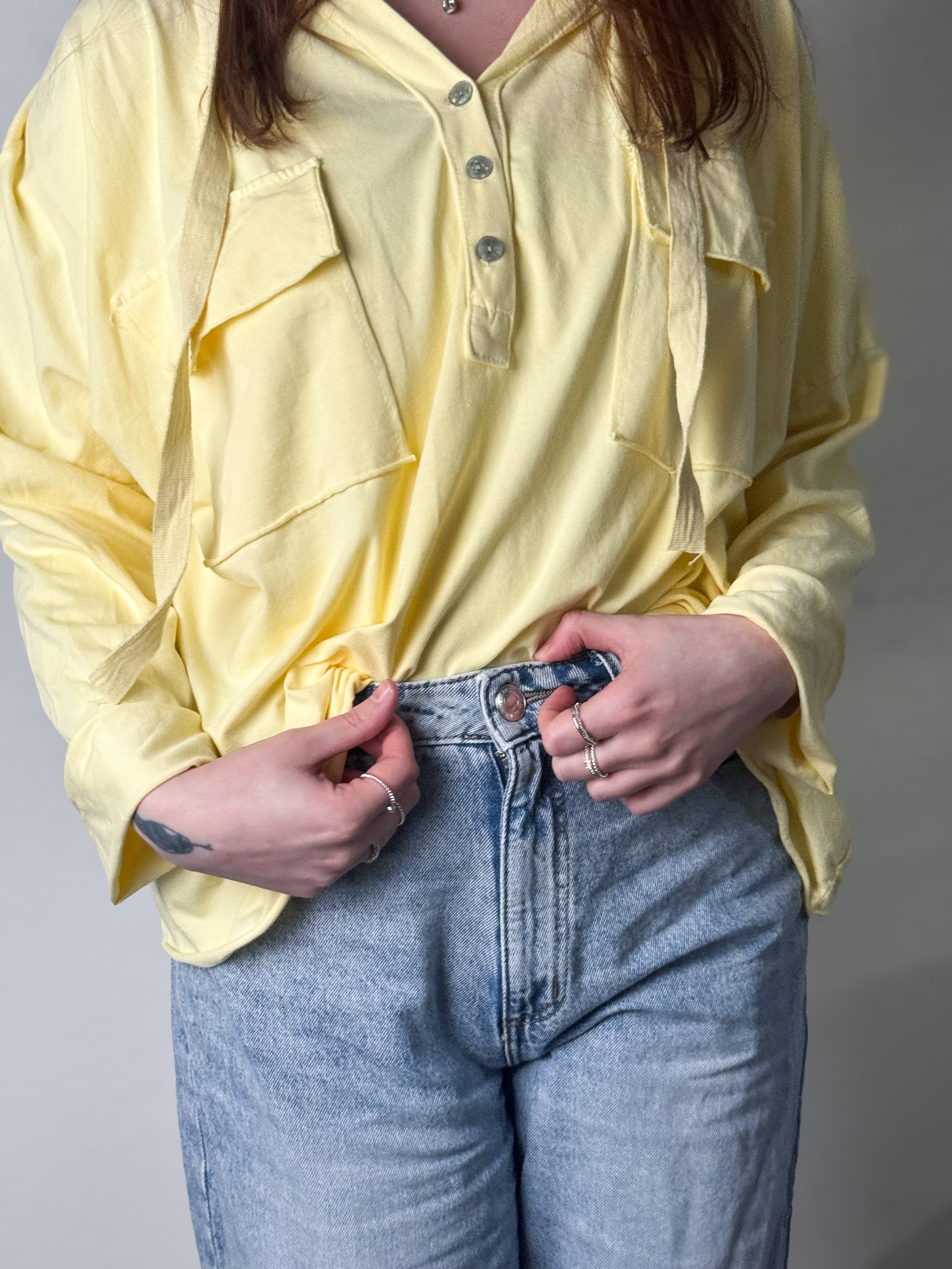 Gelbe Oversize Bluse - Gelb