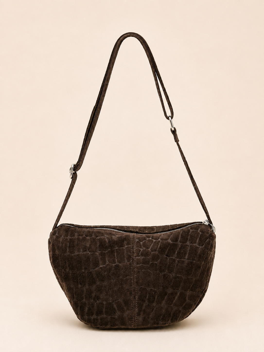 Croco-Optik  Leder-Umhängetasche MOON