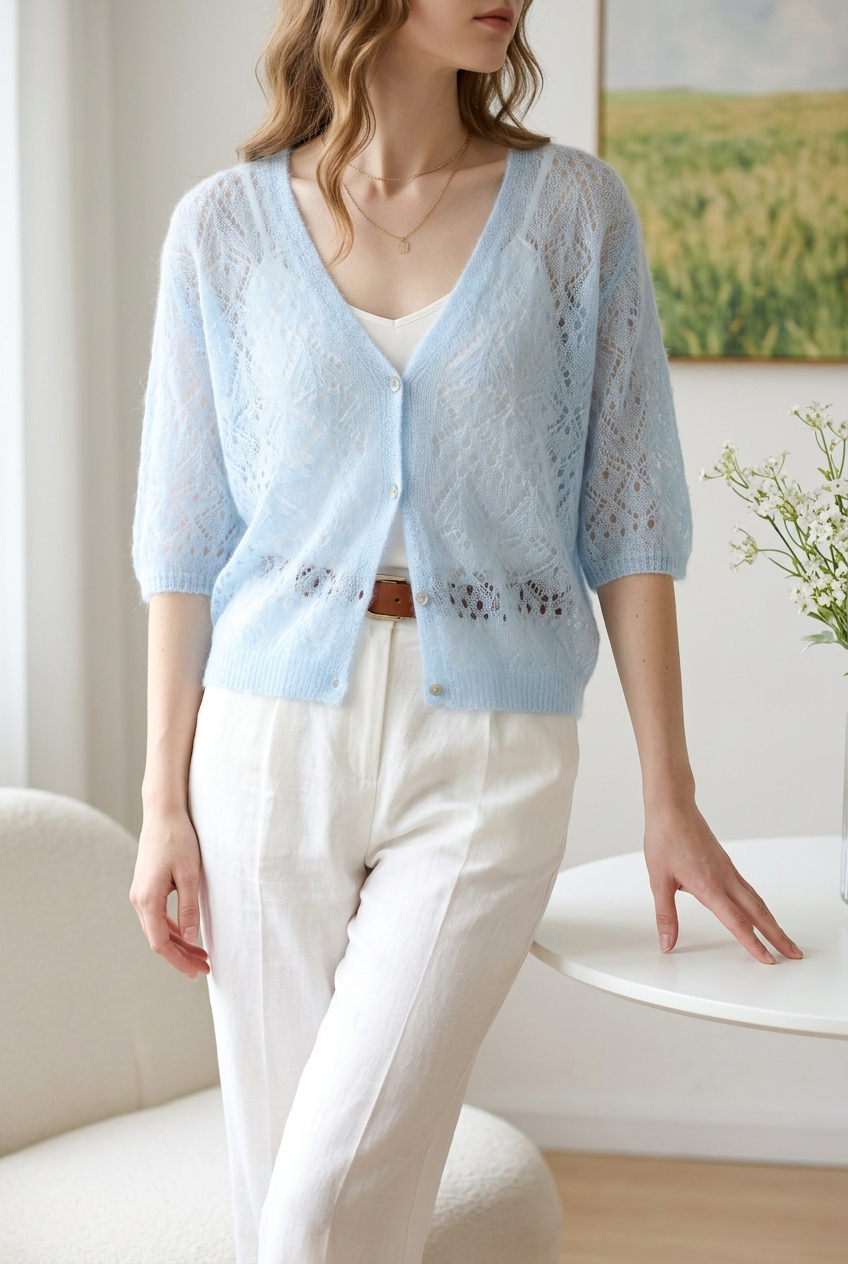 Oversized Mohair-Strickcardigan "Cloud"
