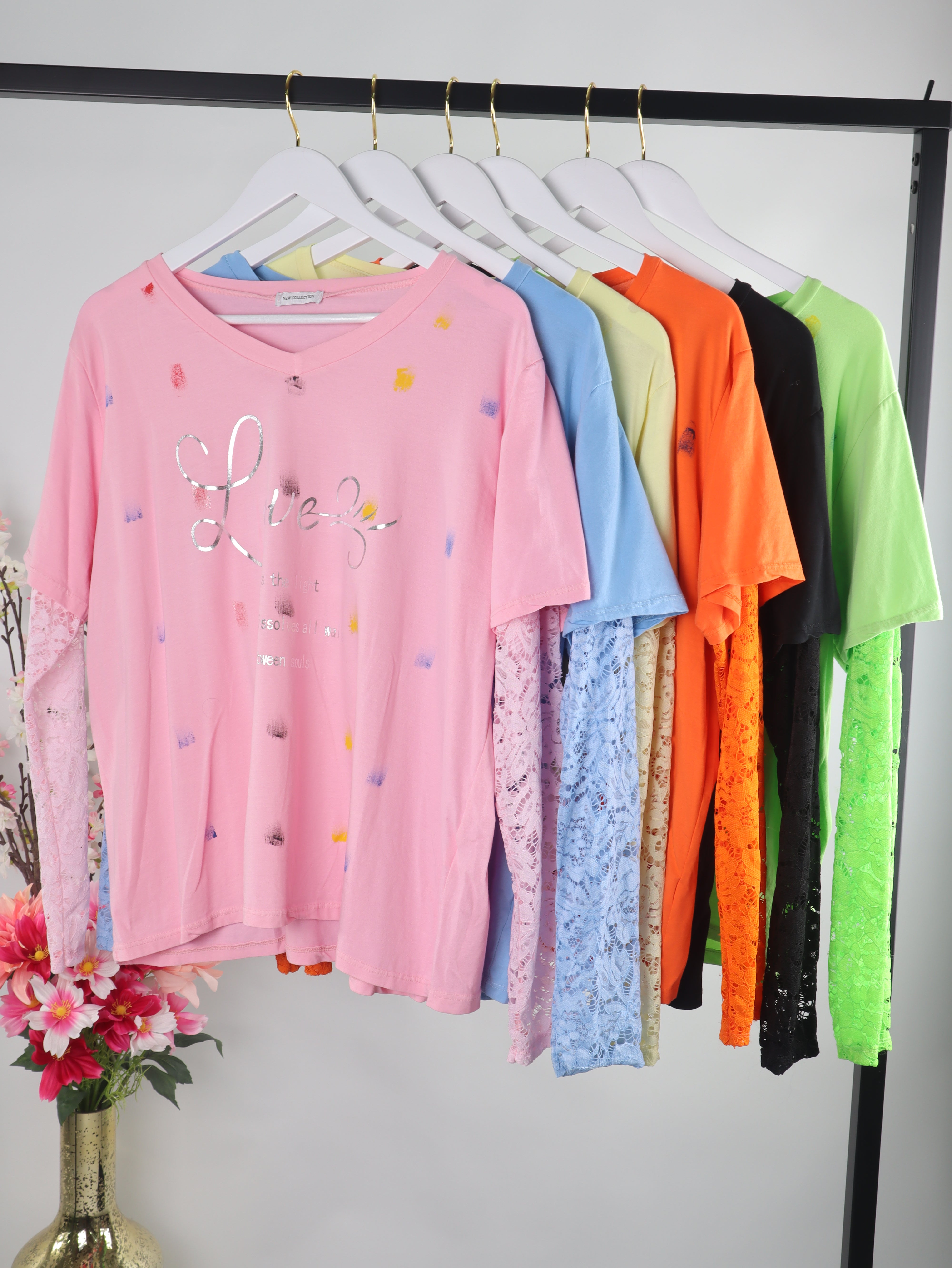 Love Shirt mit Spitze