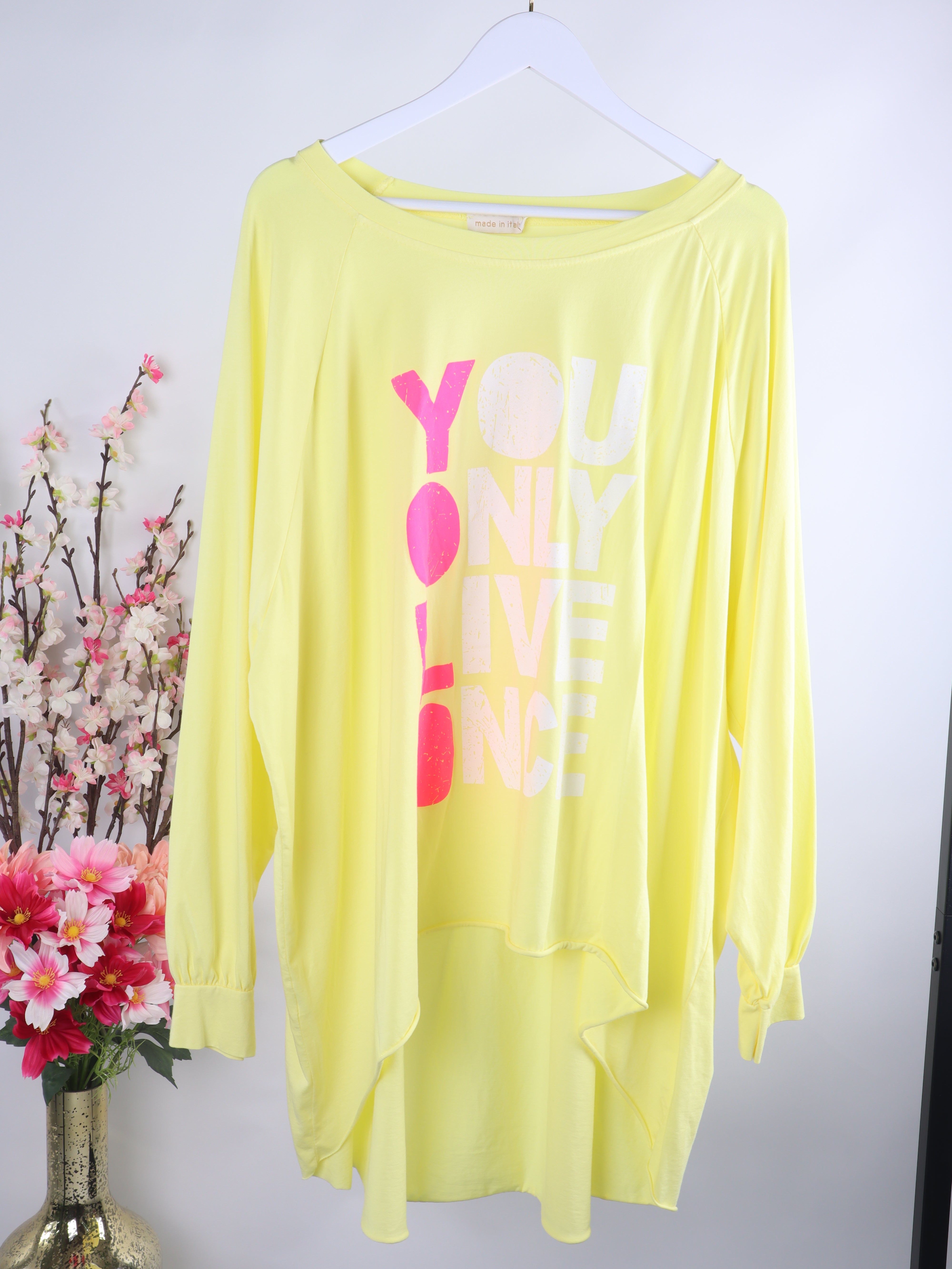 Oversize  Langarmshirt „YOU ONLY LIVE ONCE“