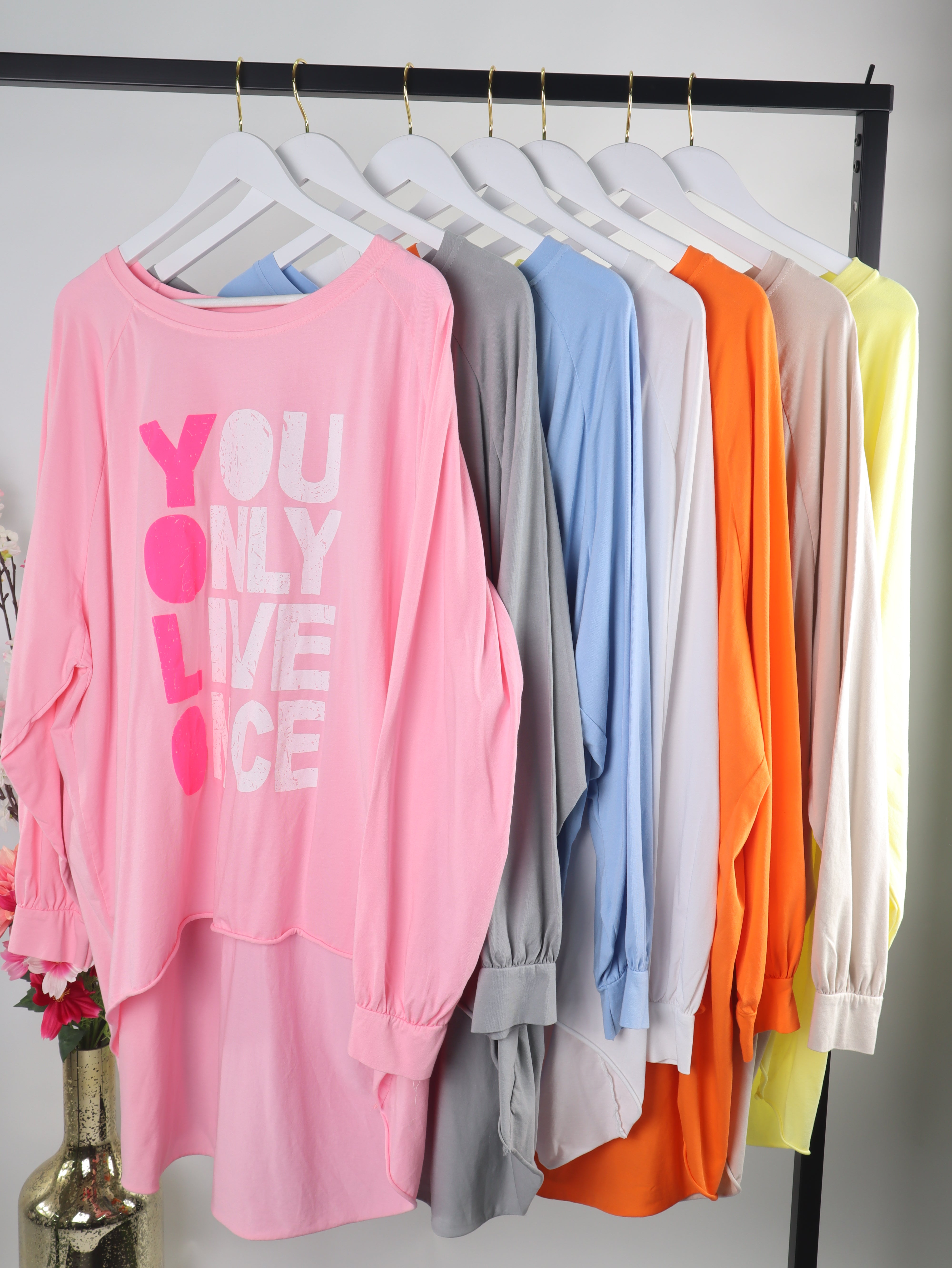 Oversize  Langarmshirt „YOU ONLY LIVE ONCE“