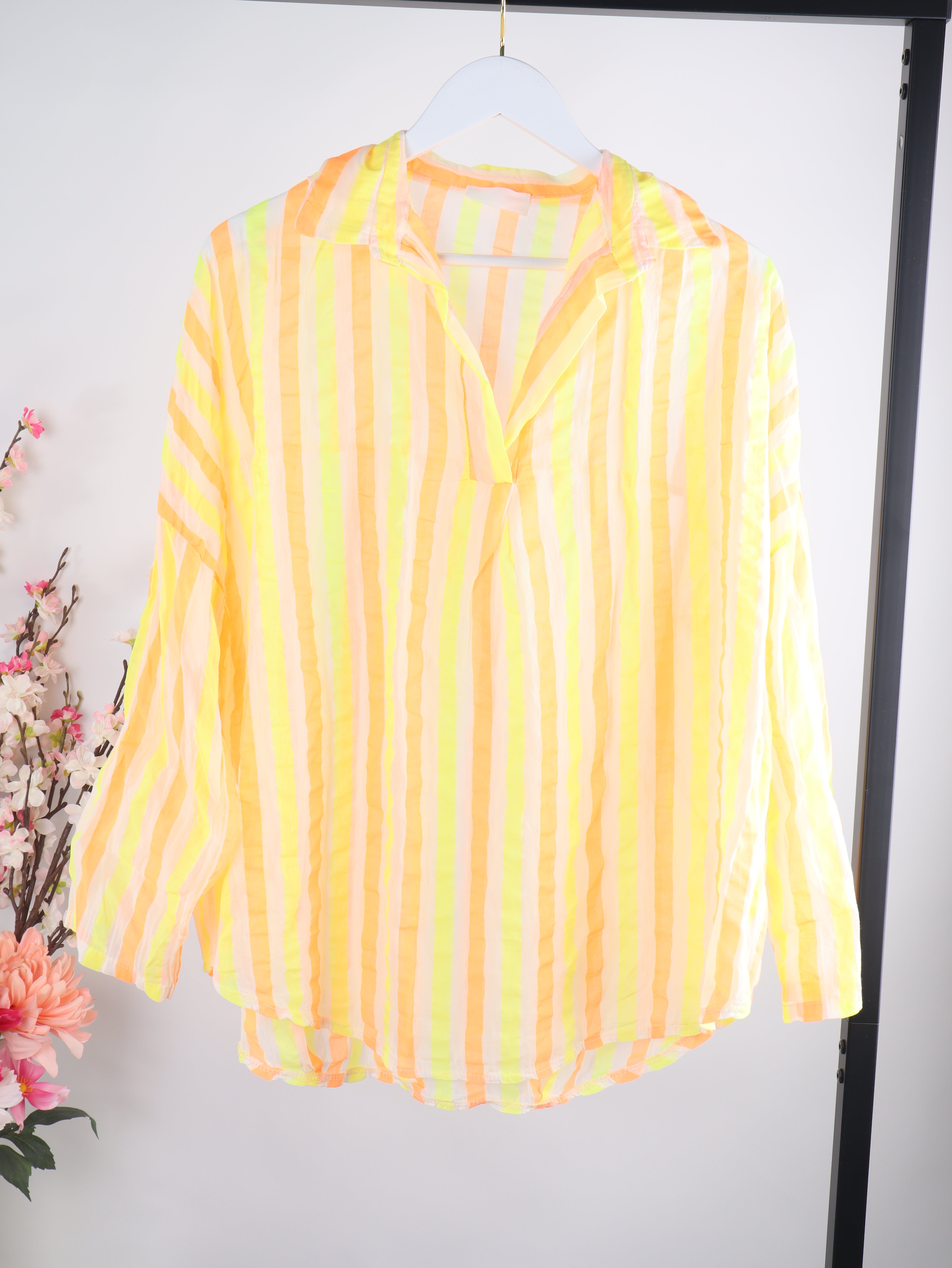 Leichte Oversize Bluse mit Streifen