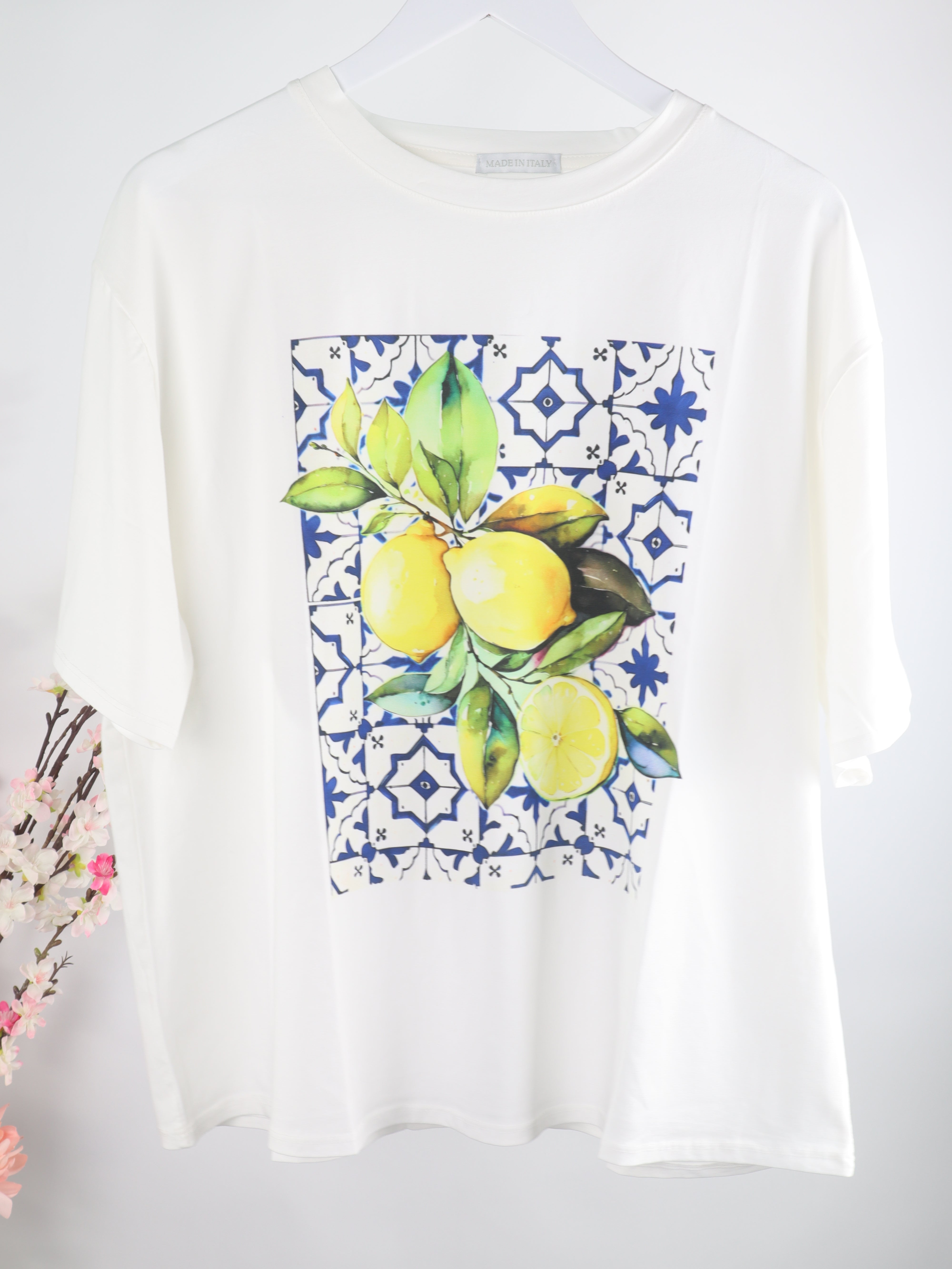 T-Shirt mit Zitronen Print