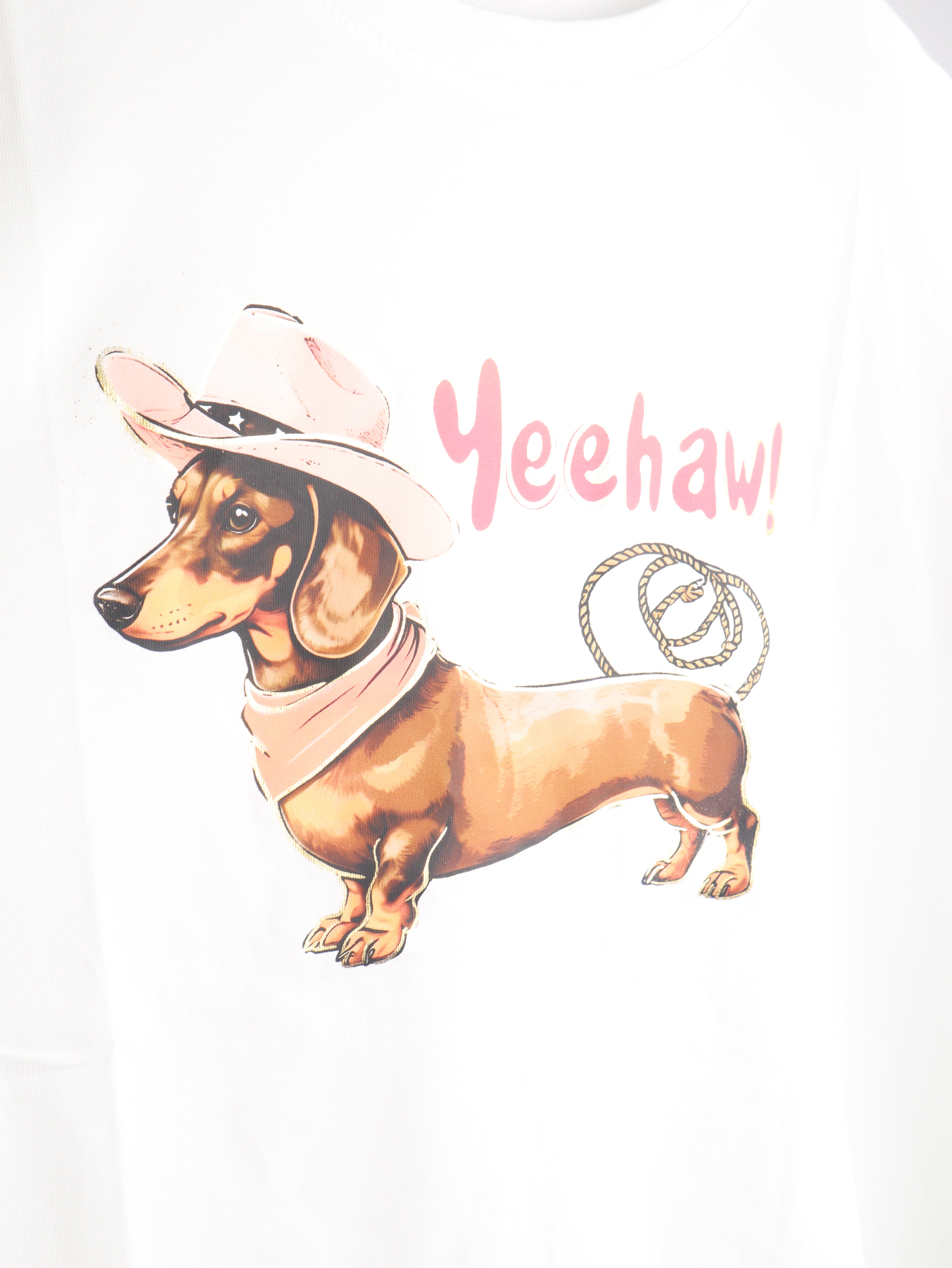 T-Shirt mit Cowboy Dackel Print