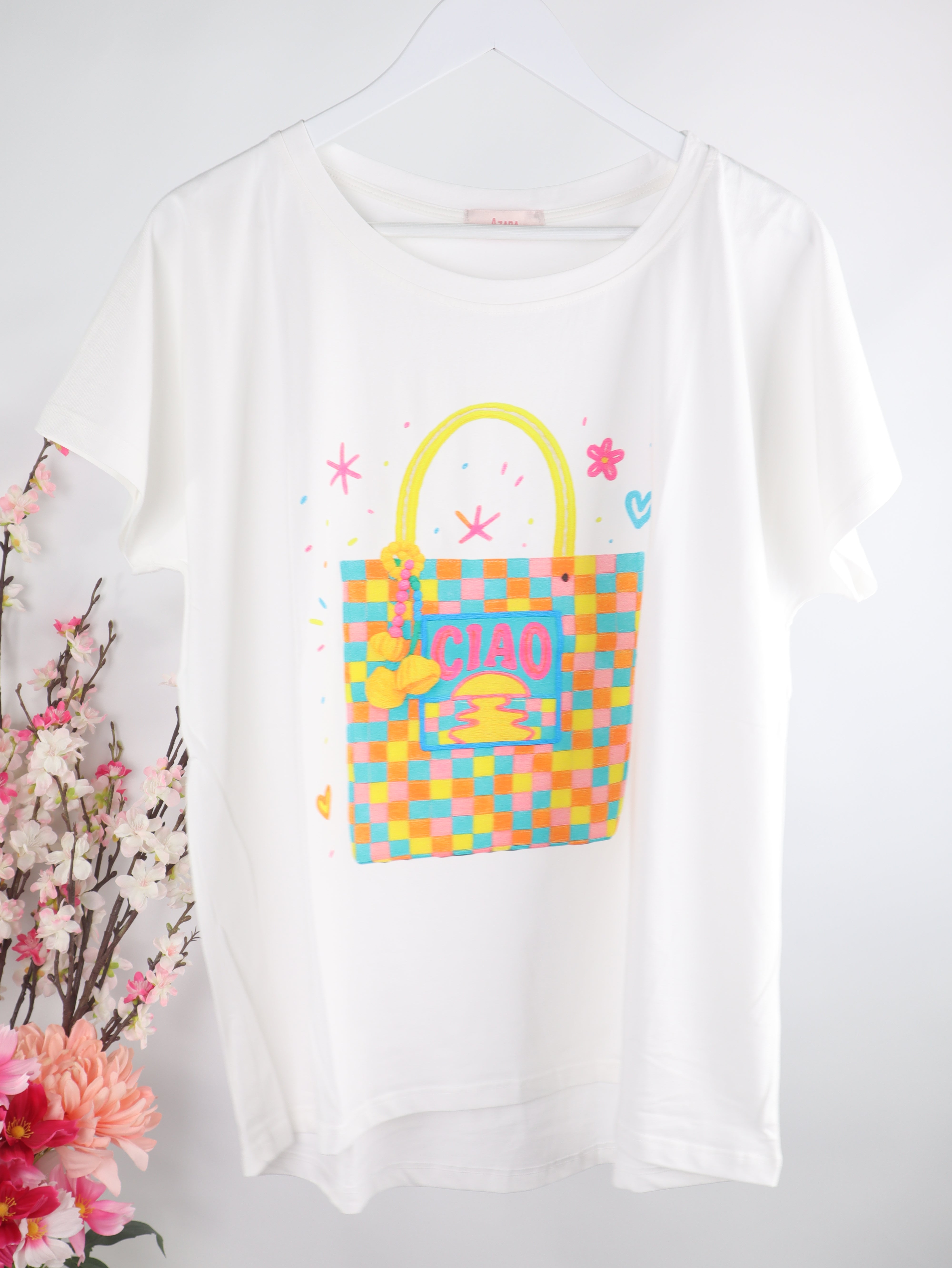 T-Shirt mit „Ciao“ Print