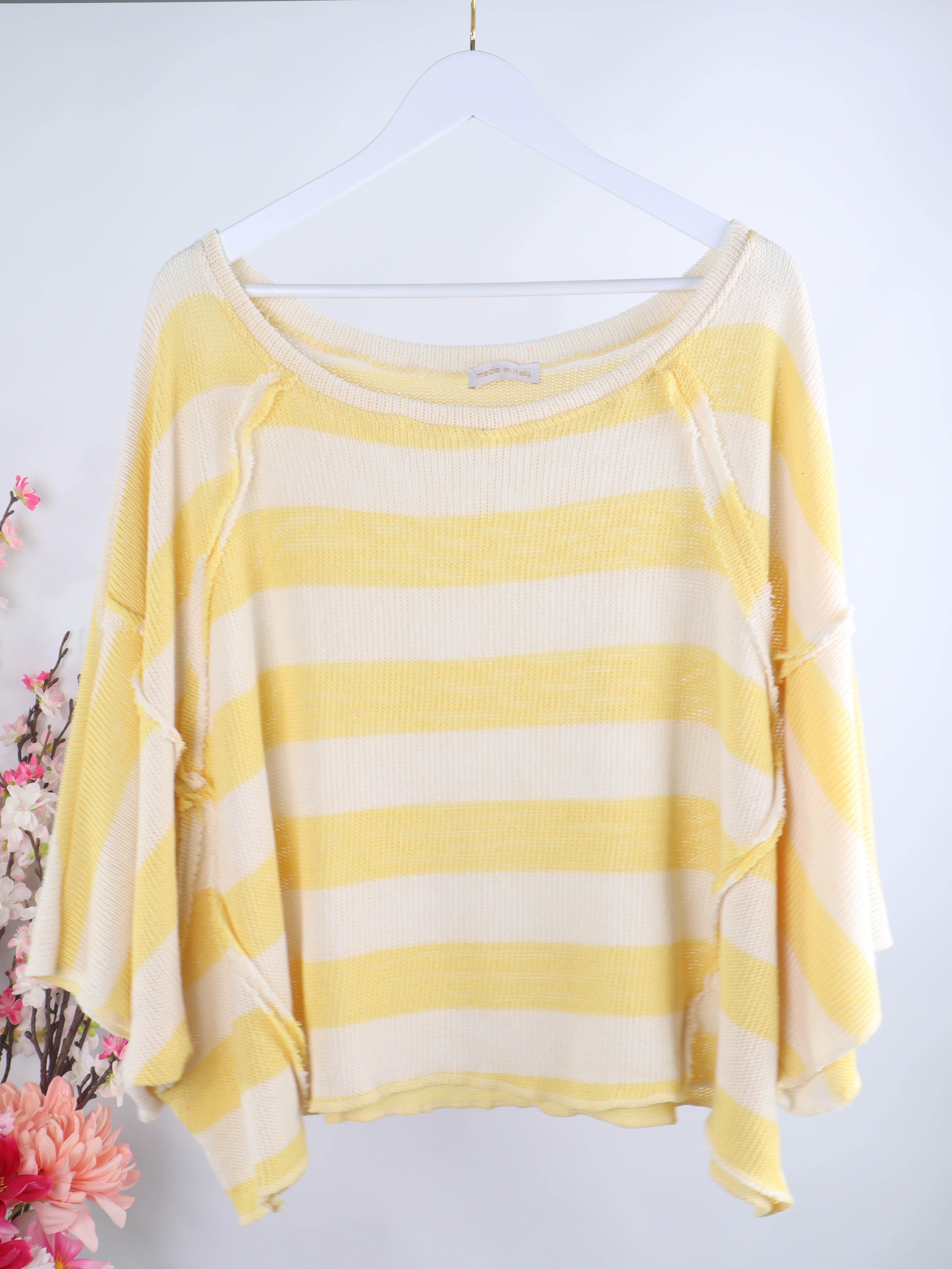 Oversize Häkelshirt mit Streifen