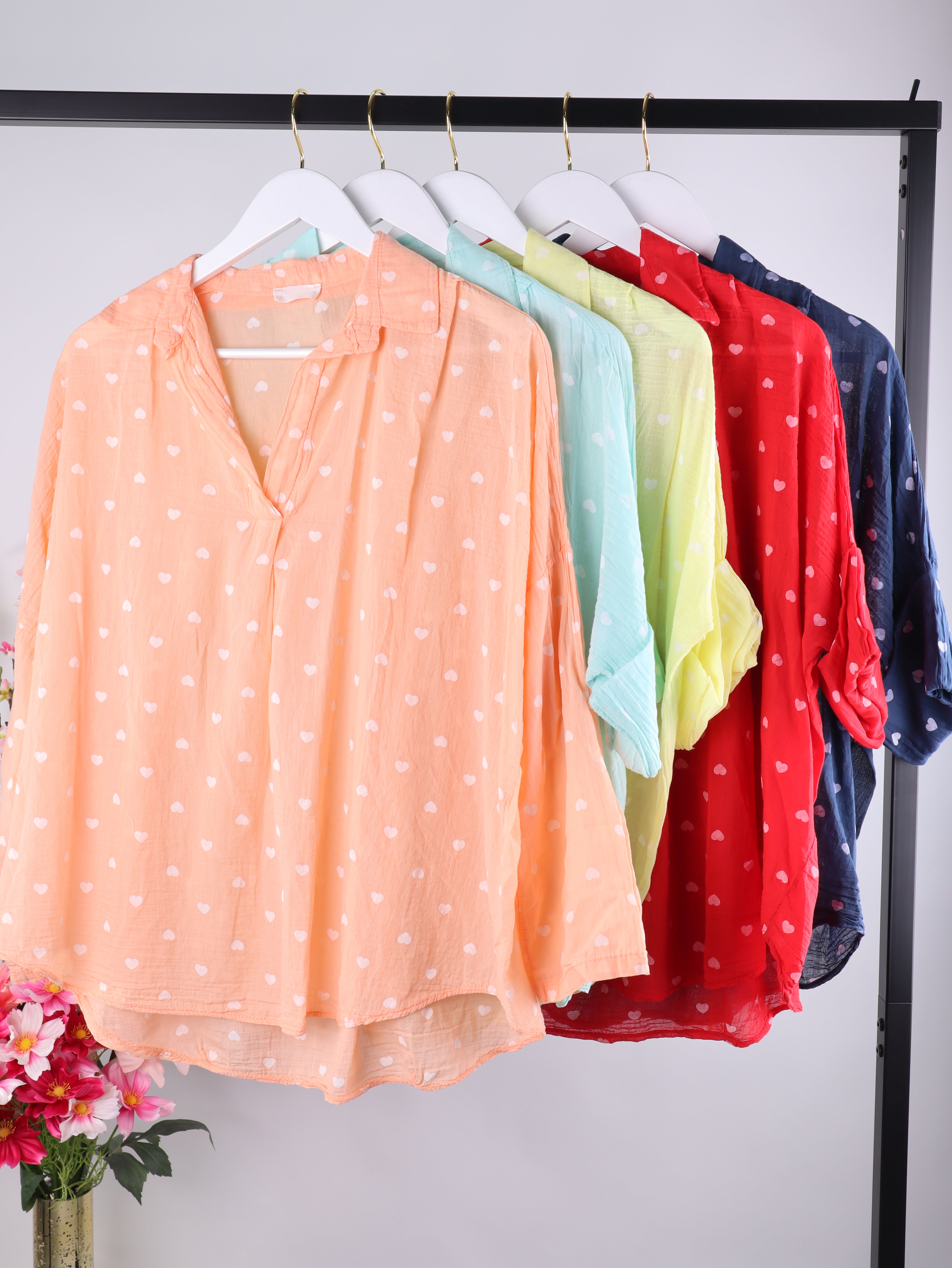 Leichte Bluse mit Herzen