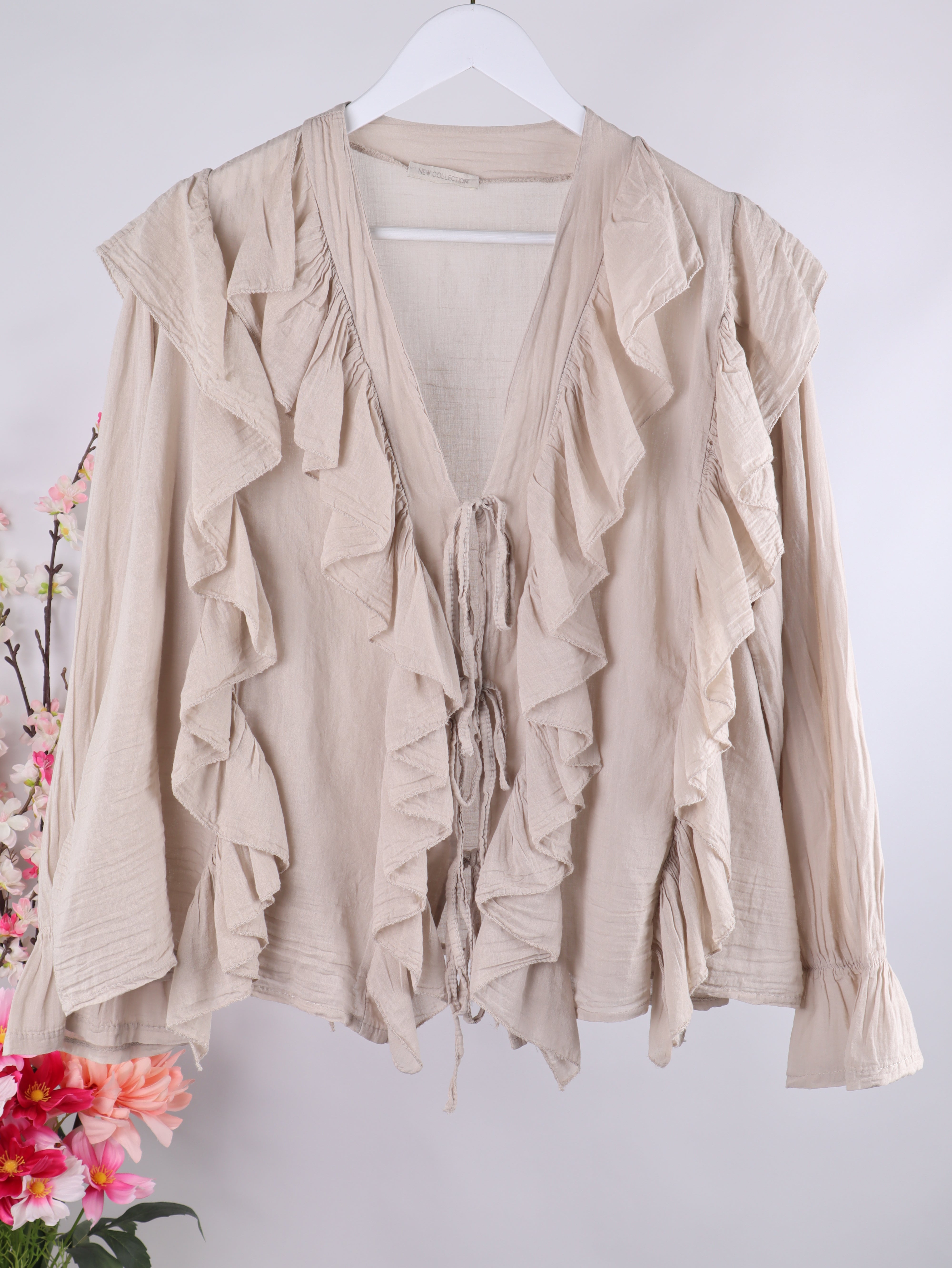 Rüschen Bluse – Beige